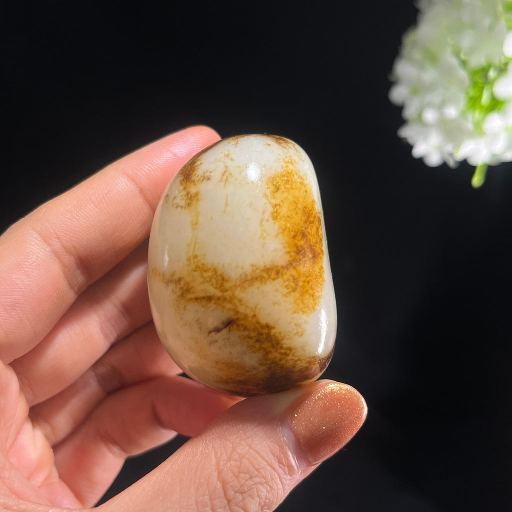 和田玉白玉“疏林暮影”聚黄皮籽料（yc387444）