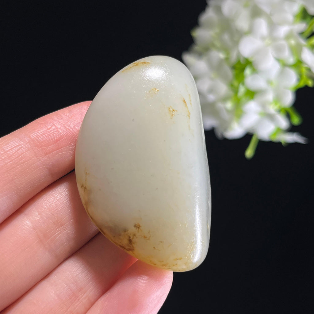 和田玉青白玉“云丝缠月”洒金皮籽料（yc351280）