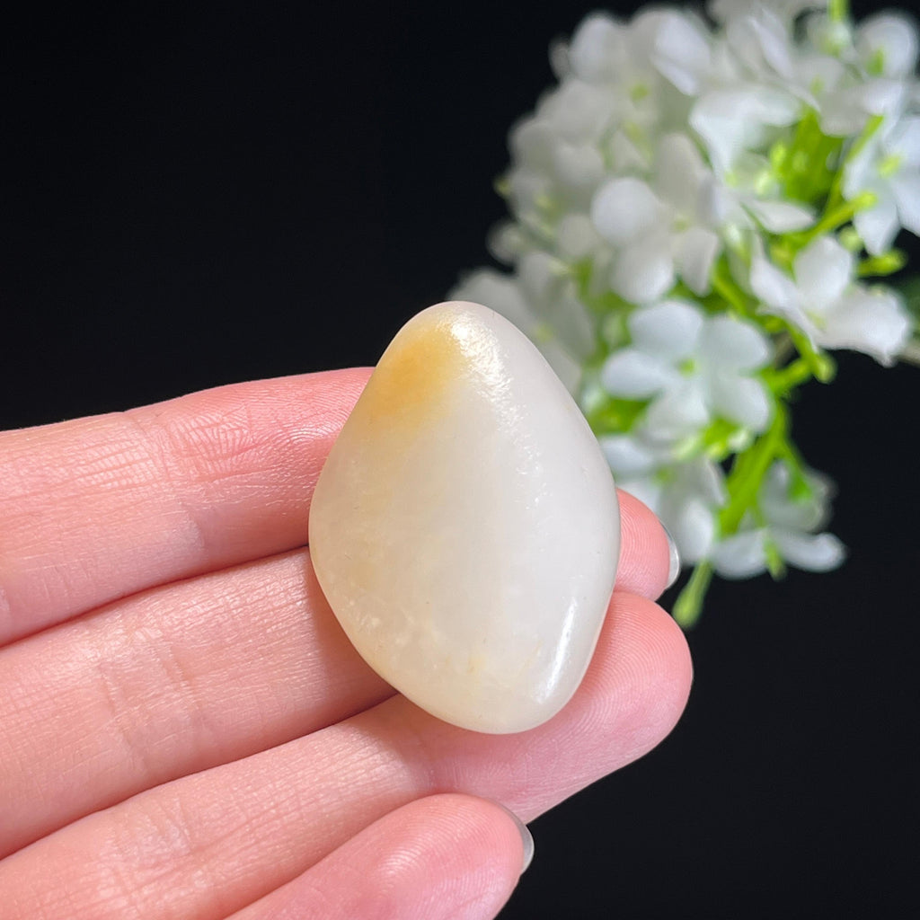 和田玉白玉“月晕金阙”洒金皮籽料（yc337568）