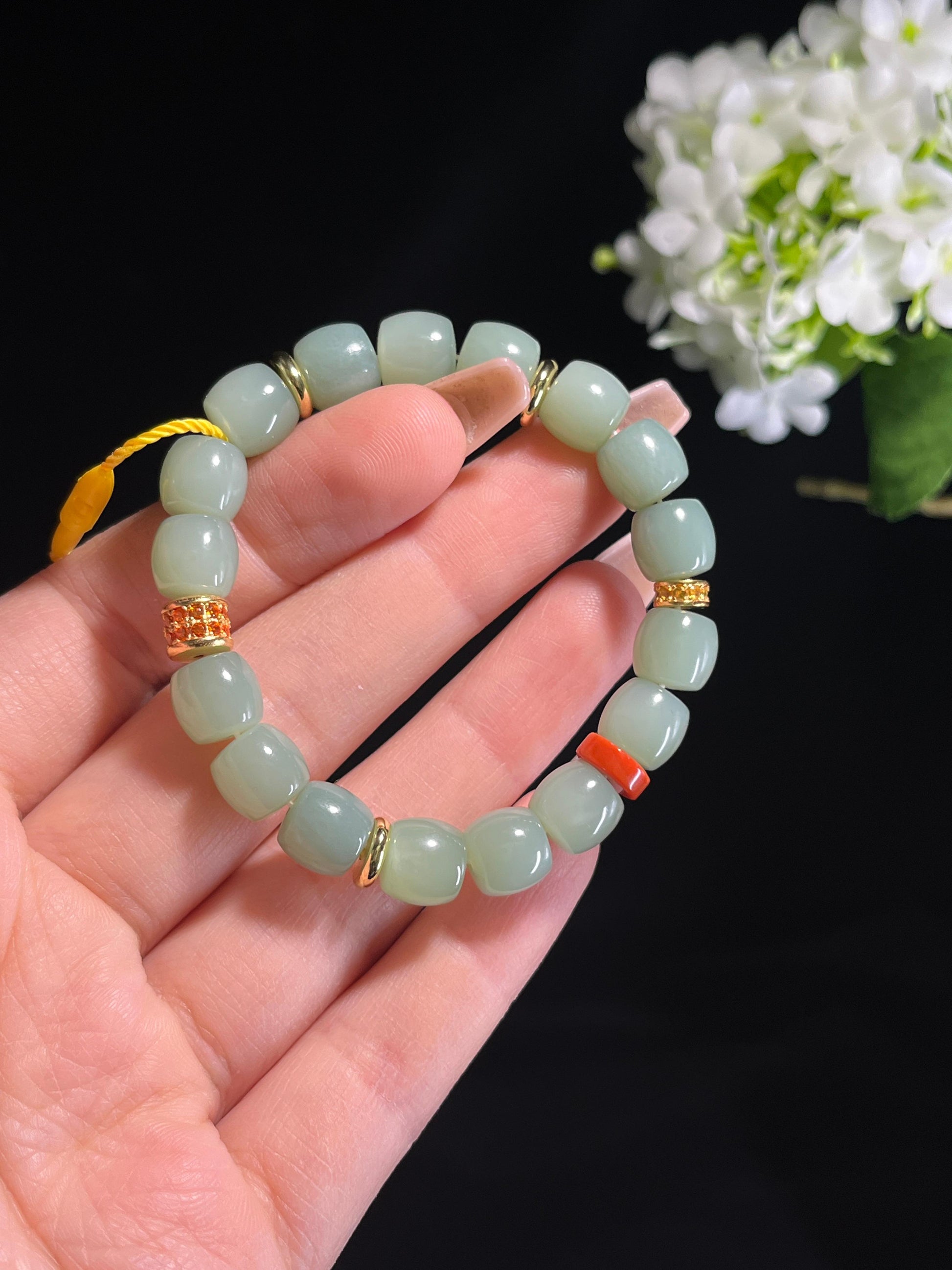 和田玉青玉手串（卡9）（yc261924）