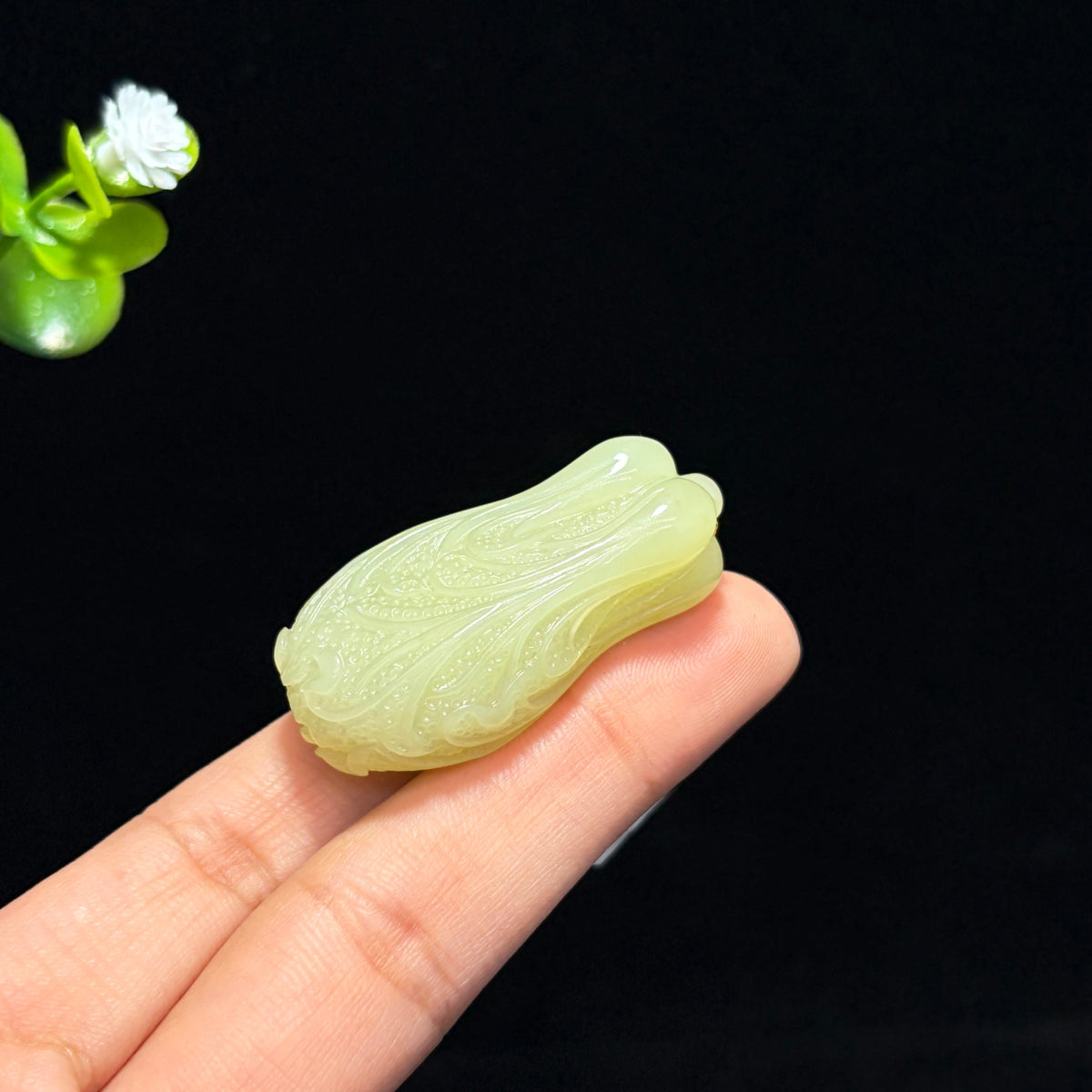 和田玉精品黄口白菜挂件（yc762346）