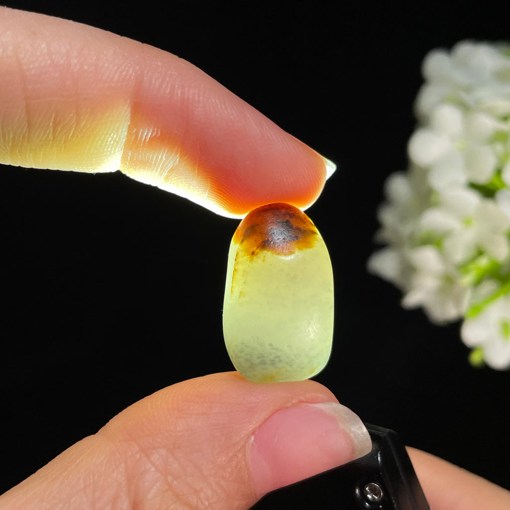 新疆天然和田玉青花聚红皮小籽（yc414991）