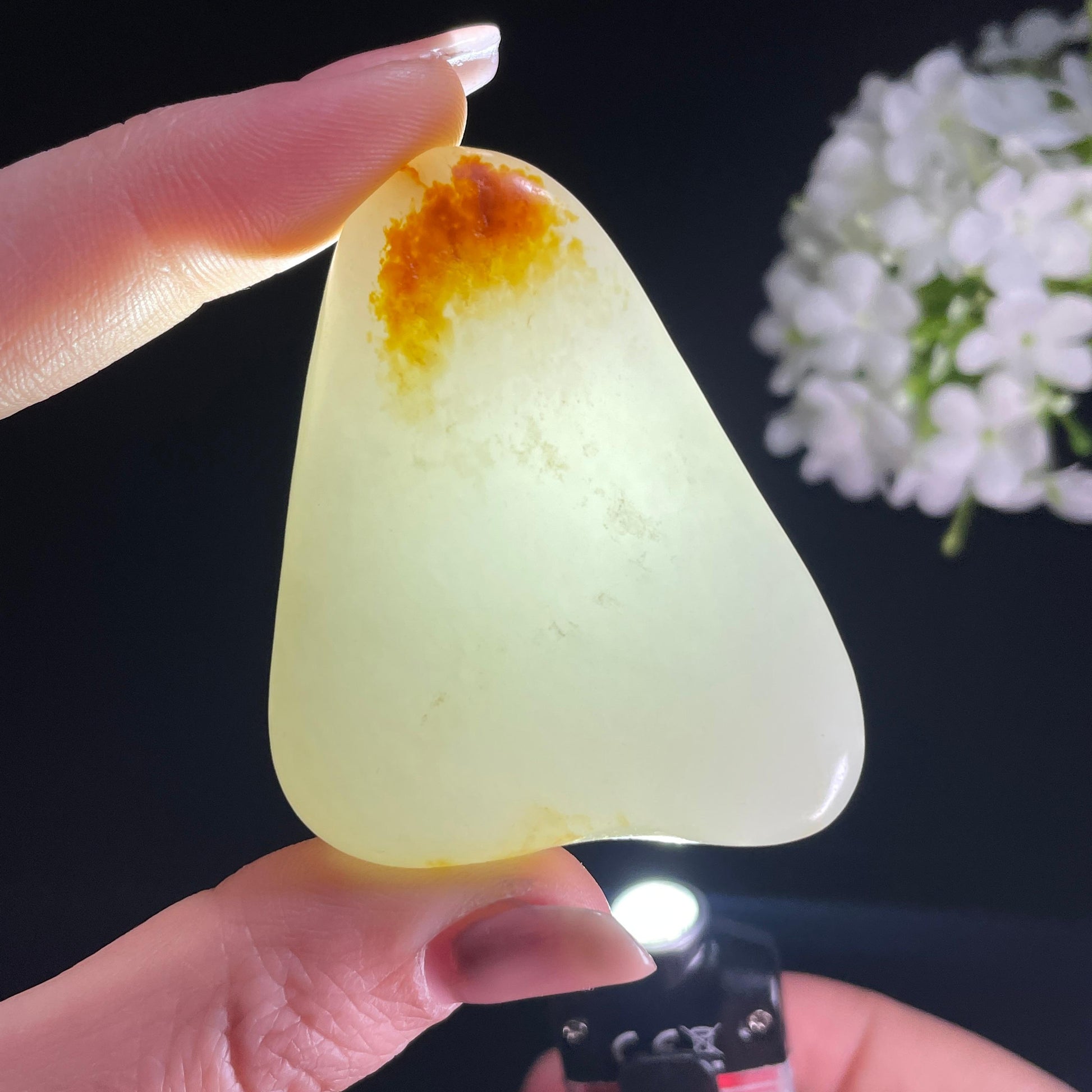 2026.4.9广告流，和田玉白玉“红妆素裹”聚红皮籽料（yc386287）