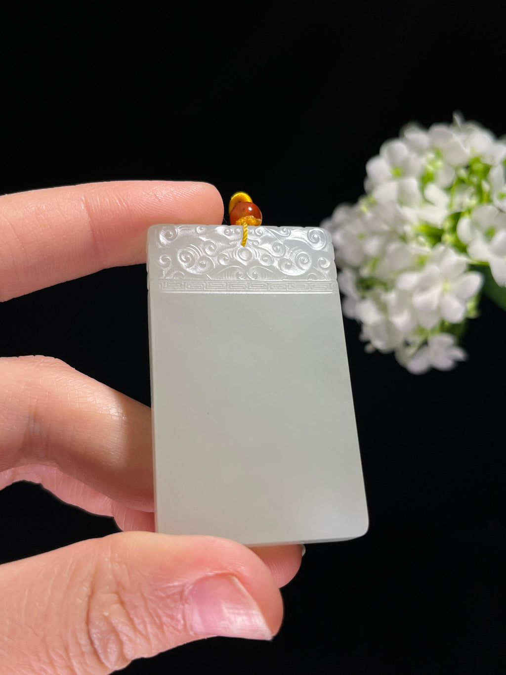 和田玉白玉 “祥纹雅韵” 平安无事牌（yc259144）