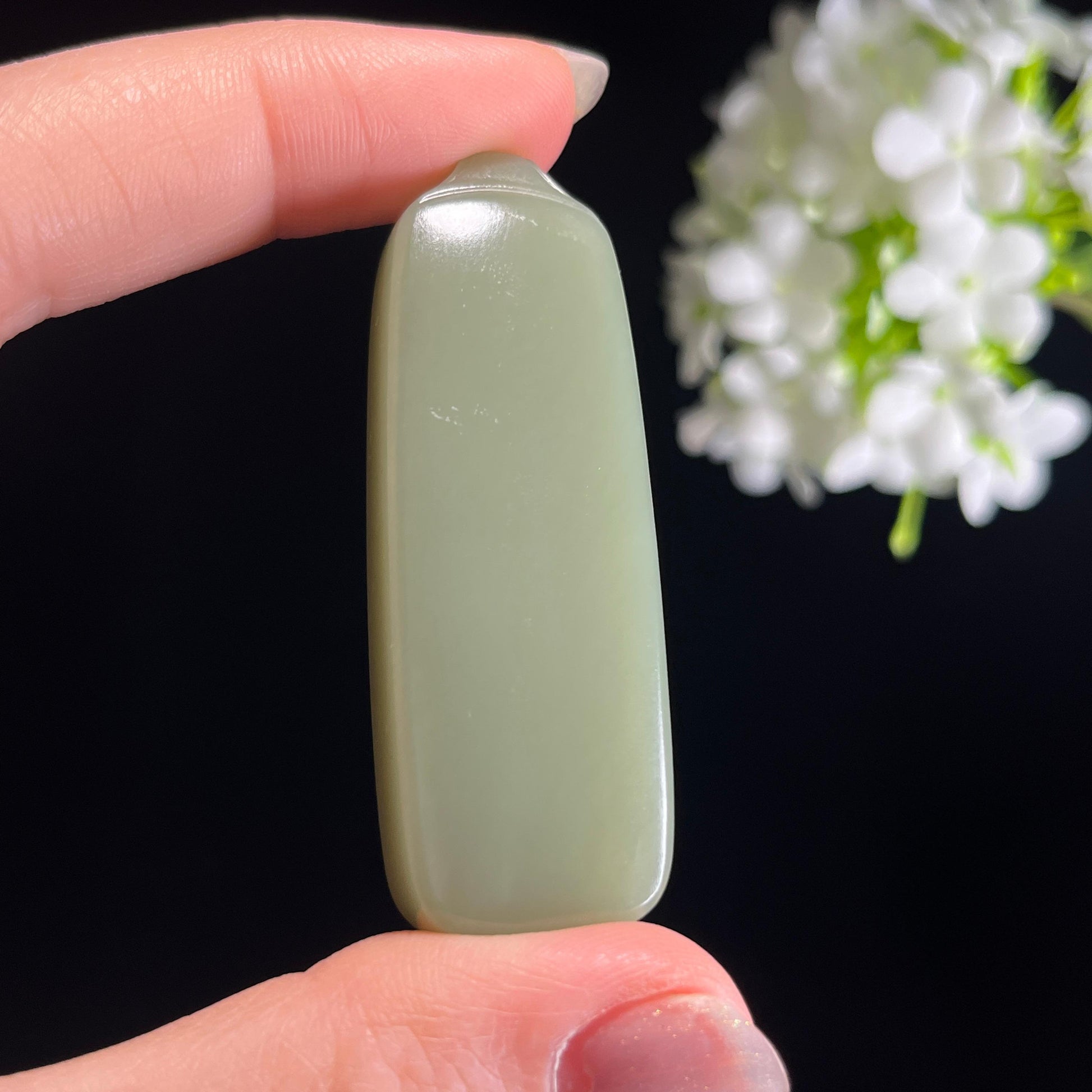 新疆天然和田玉“浅云凝翠”青玉平安无事牌（yc328308）