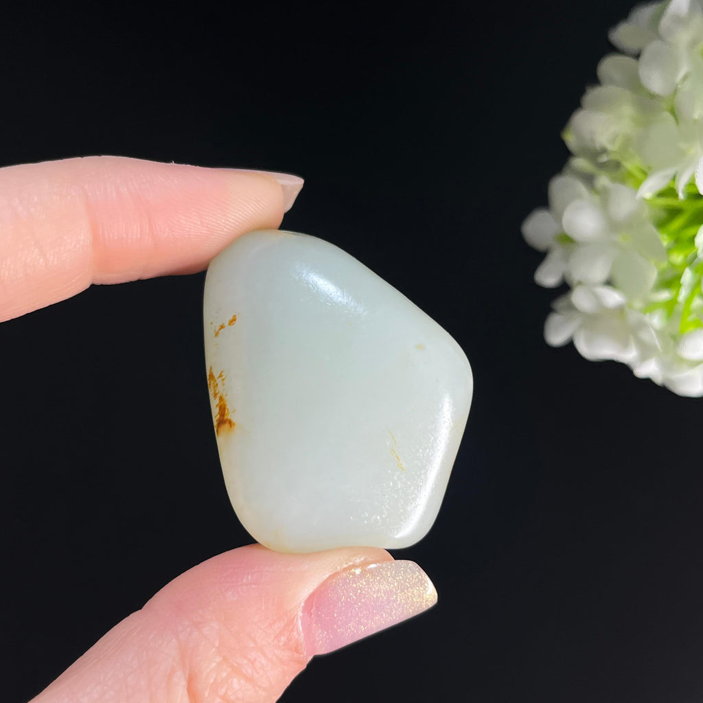 和田玉白玉“轻烟漠漠”洒红皮籽料（yc361332）