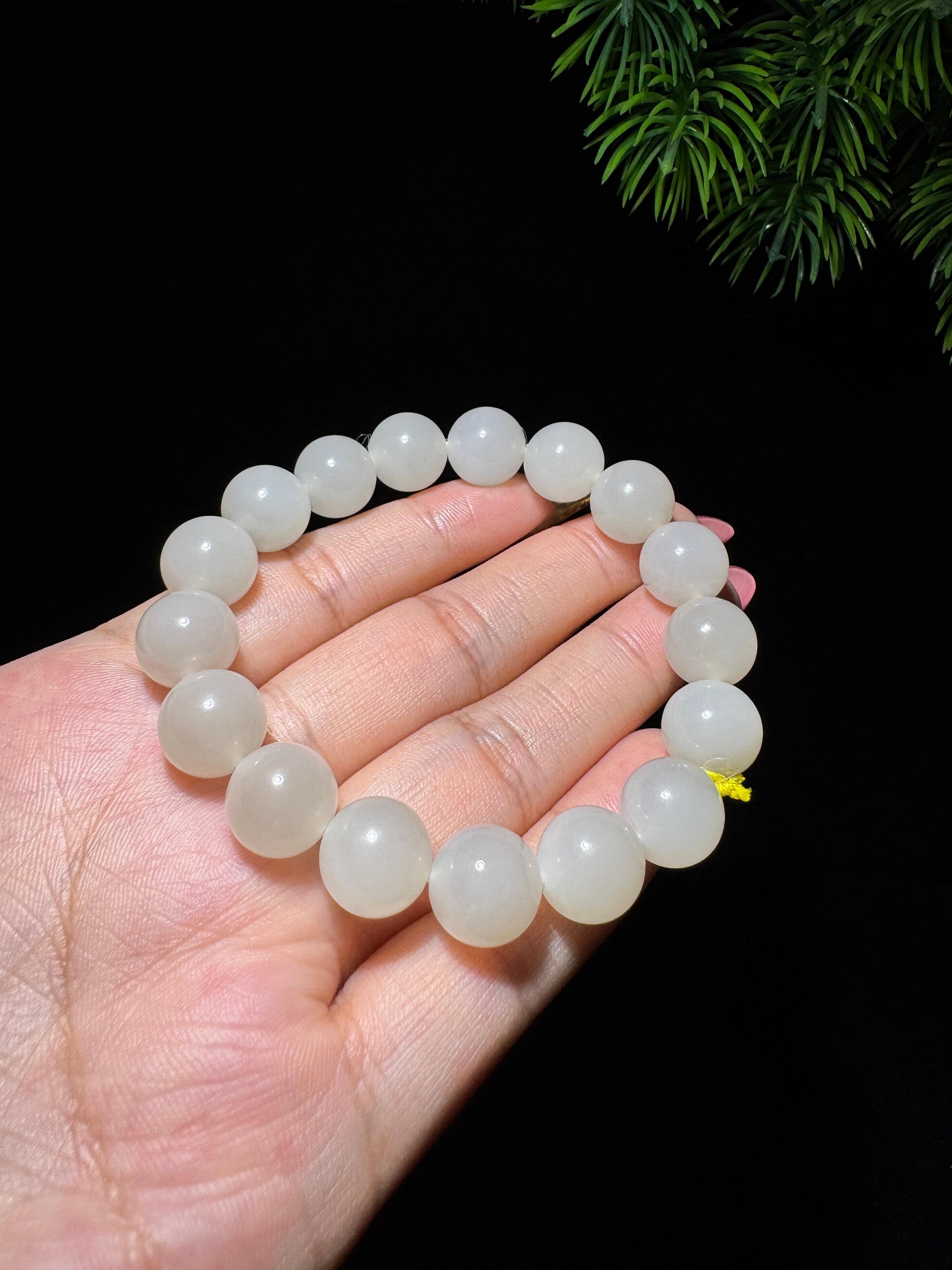 和田玉白玉圆珠手串（yc702656）