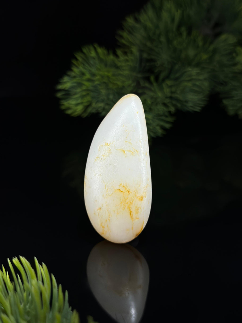 新疆和田玉白玉洒金皮精品籽料手把件（yc681620）