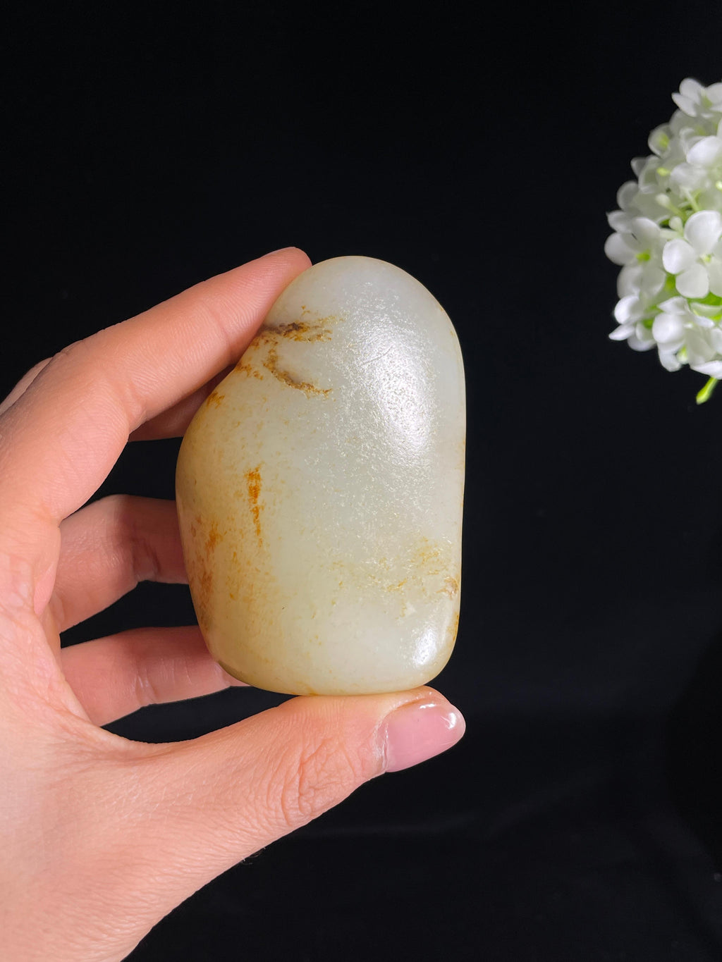 新疆天然和田玉白玉洒黄皮籽料原石（yc272701）