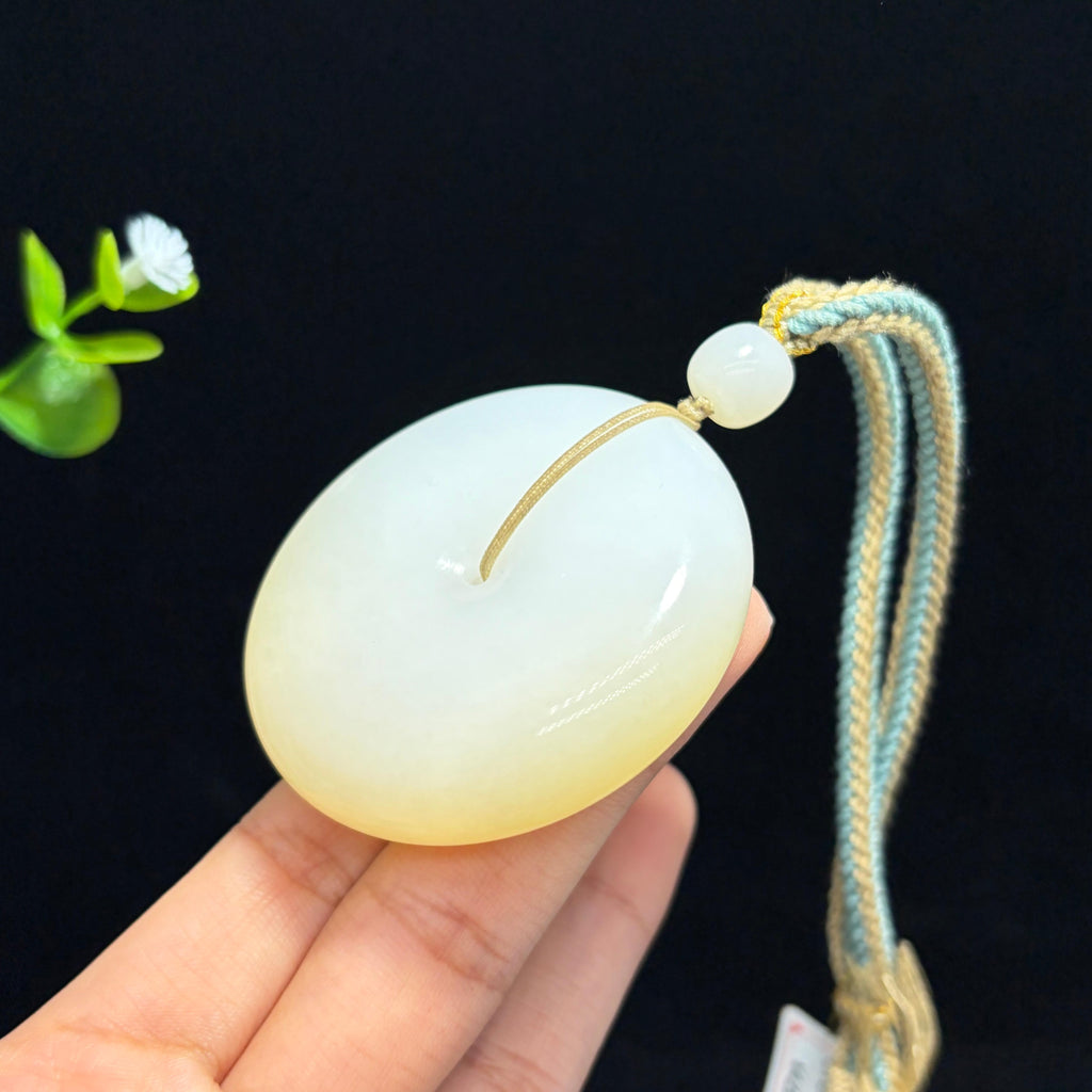 精品和田糖白玉大平安扣（yc776207）