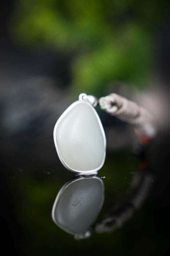 繭玉 桜水色とんぼ玉ネックレス(G16S12) - とんぼ玉工房 いちの家