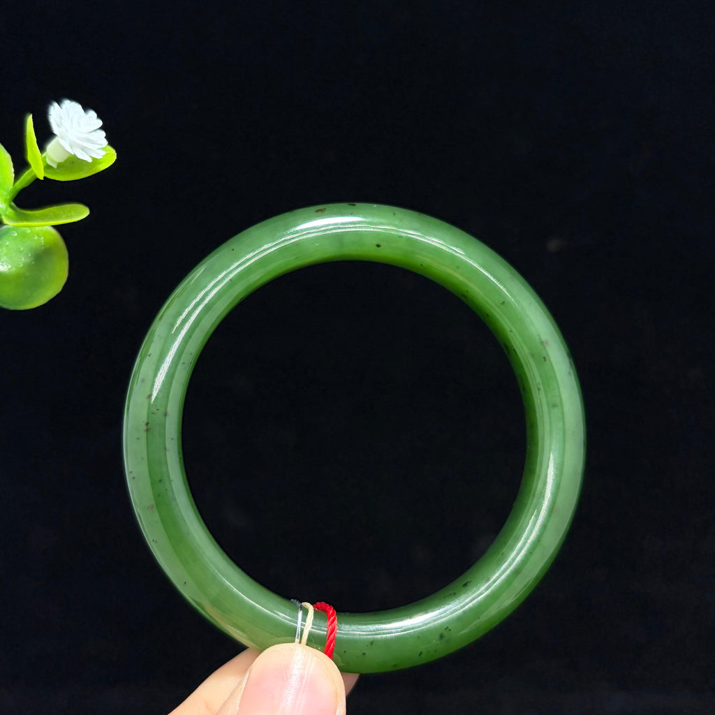 和田山料碧玉菠菜绿手镯（yc788116）