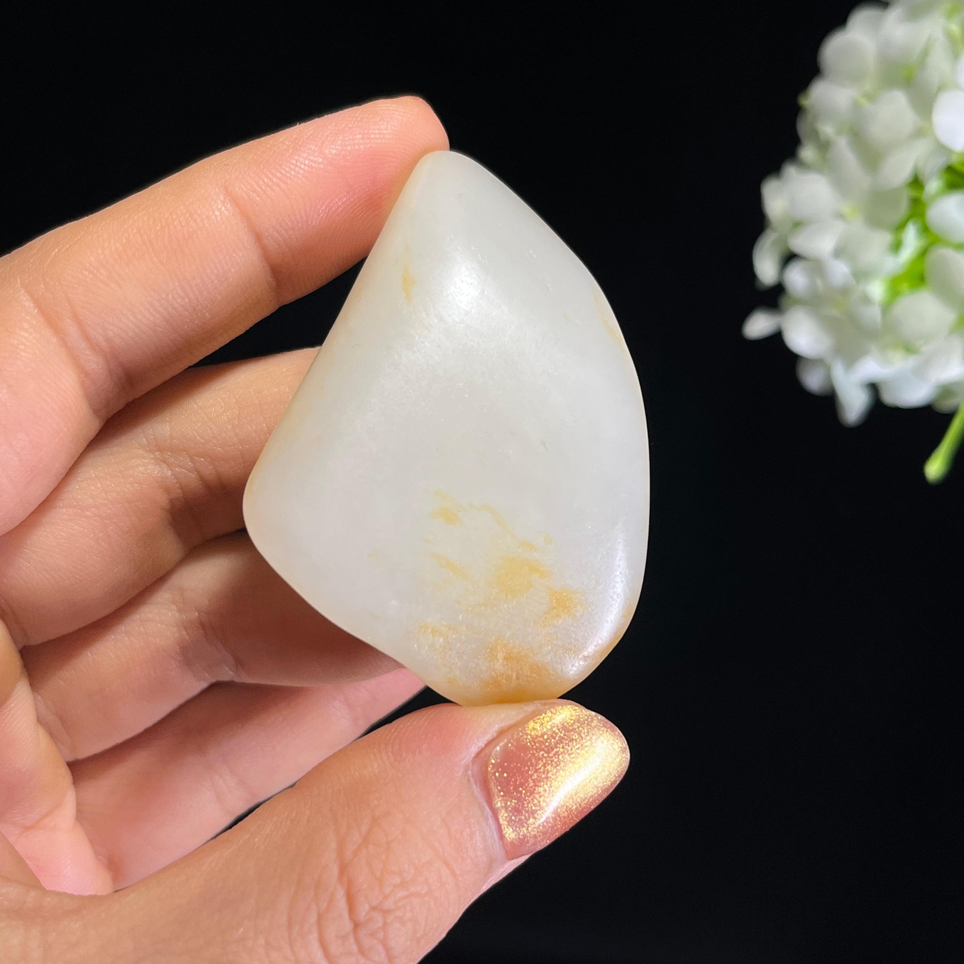 和田玉“浅金绕璧”白玉洒金皮籽料（yc425747）