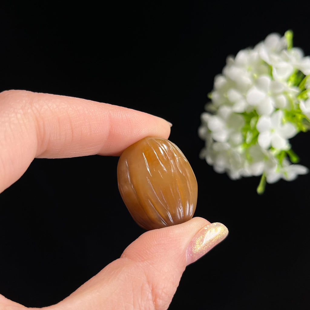 广告流，新疆天然和田玉糖玉“蜜蜡吉枣”红枣雕刻挂件（yc312733）