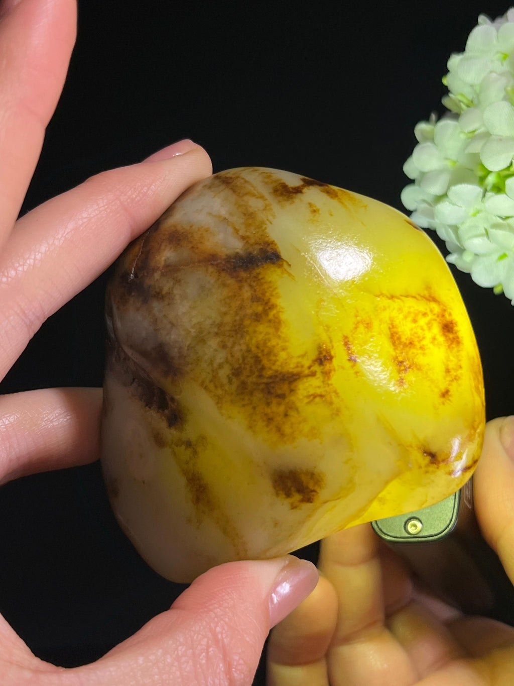 和田玉白玉意境洒金秋梨皮“泼墨山水”籽料原石（yc278563）
