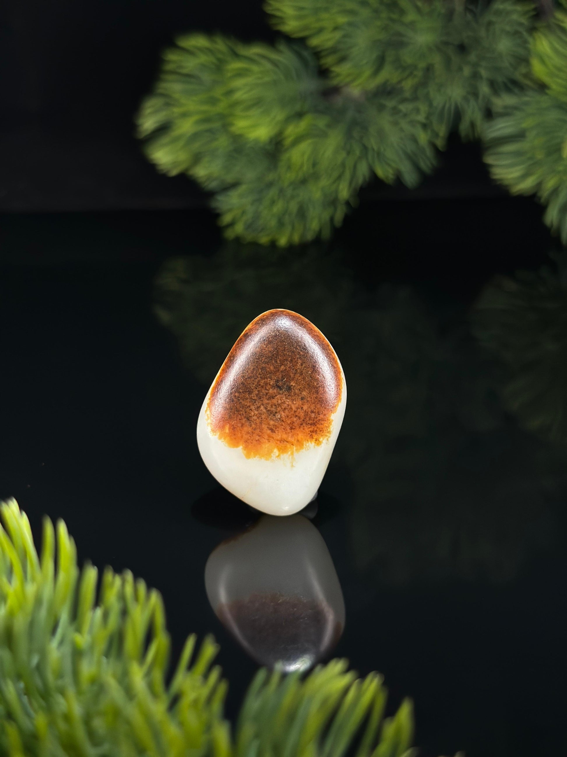 新疆天然和田玉黑红皮特色籽料（yc538100）