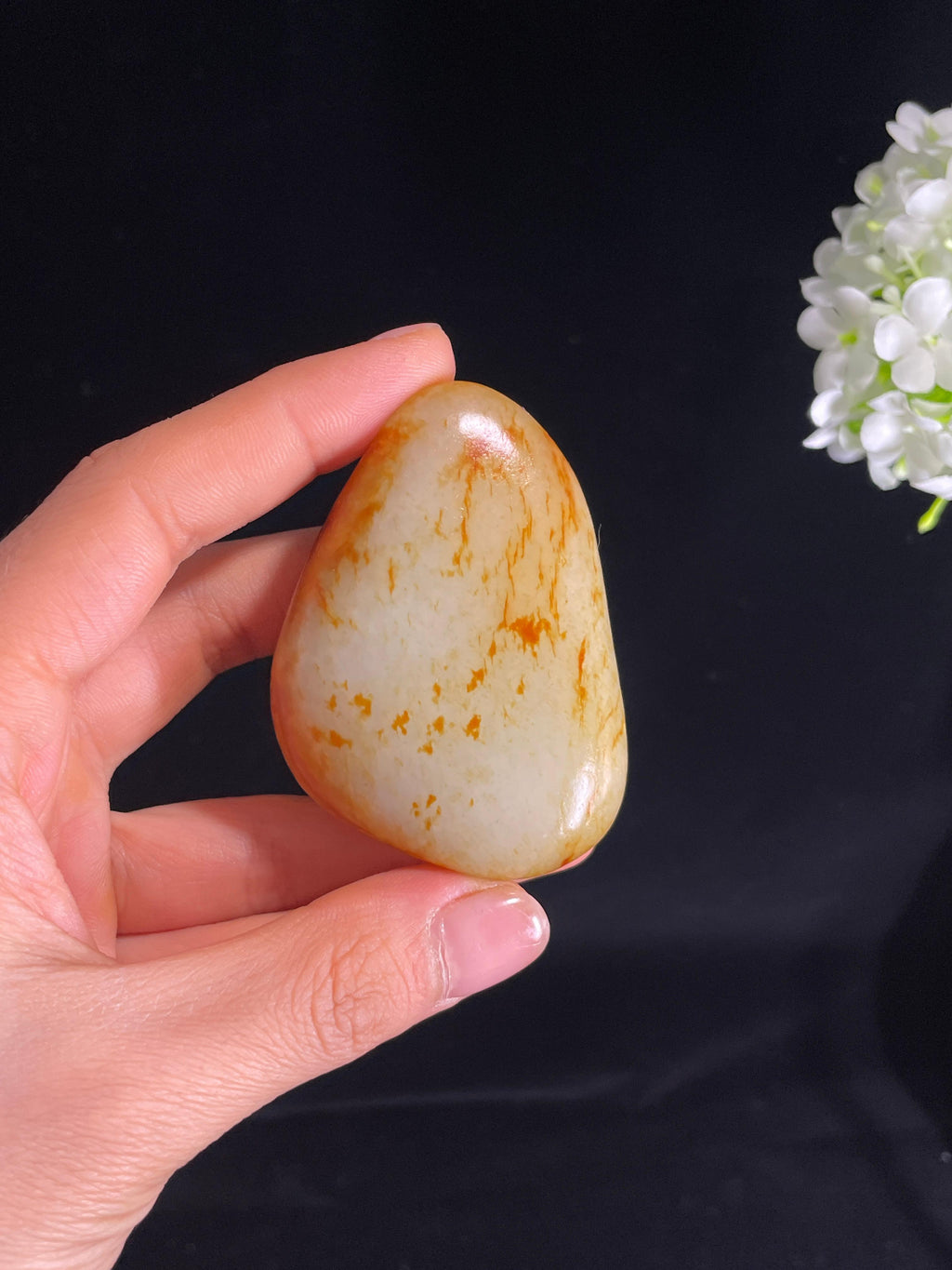新疆天然和田玉白玉洒金皮籽料原石（yc272745）