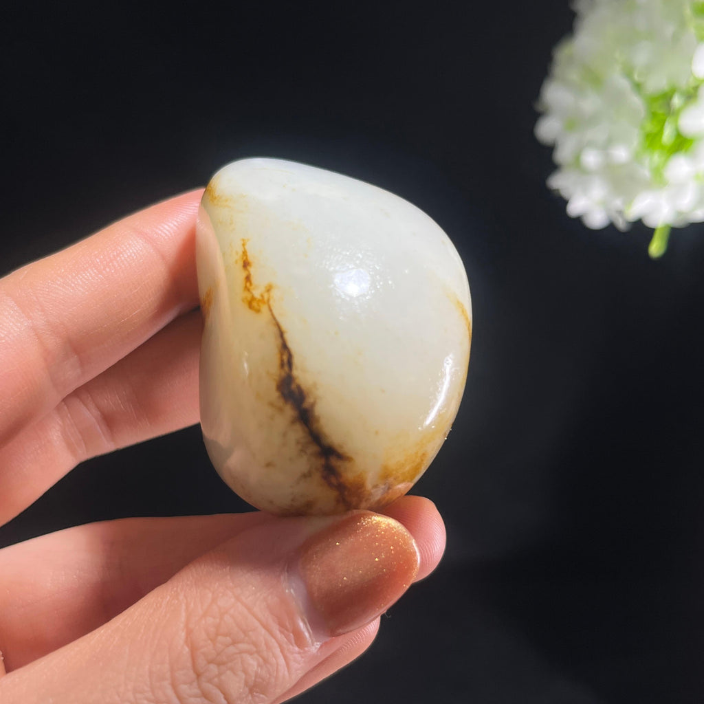 和田玉白玉“疏林暮影”聚黄皮籽料（yc387444）