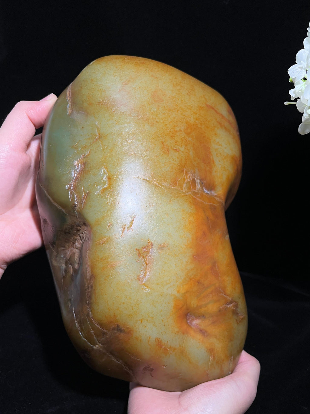 新疆和田玉青白种洒金皮籽料原石（yc259530）