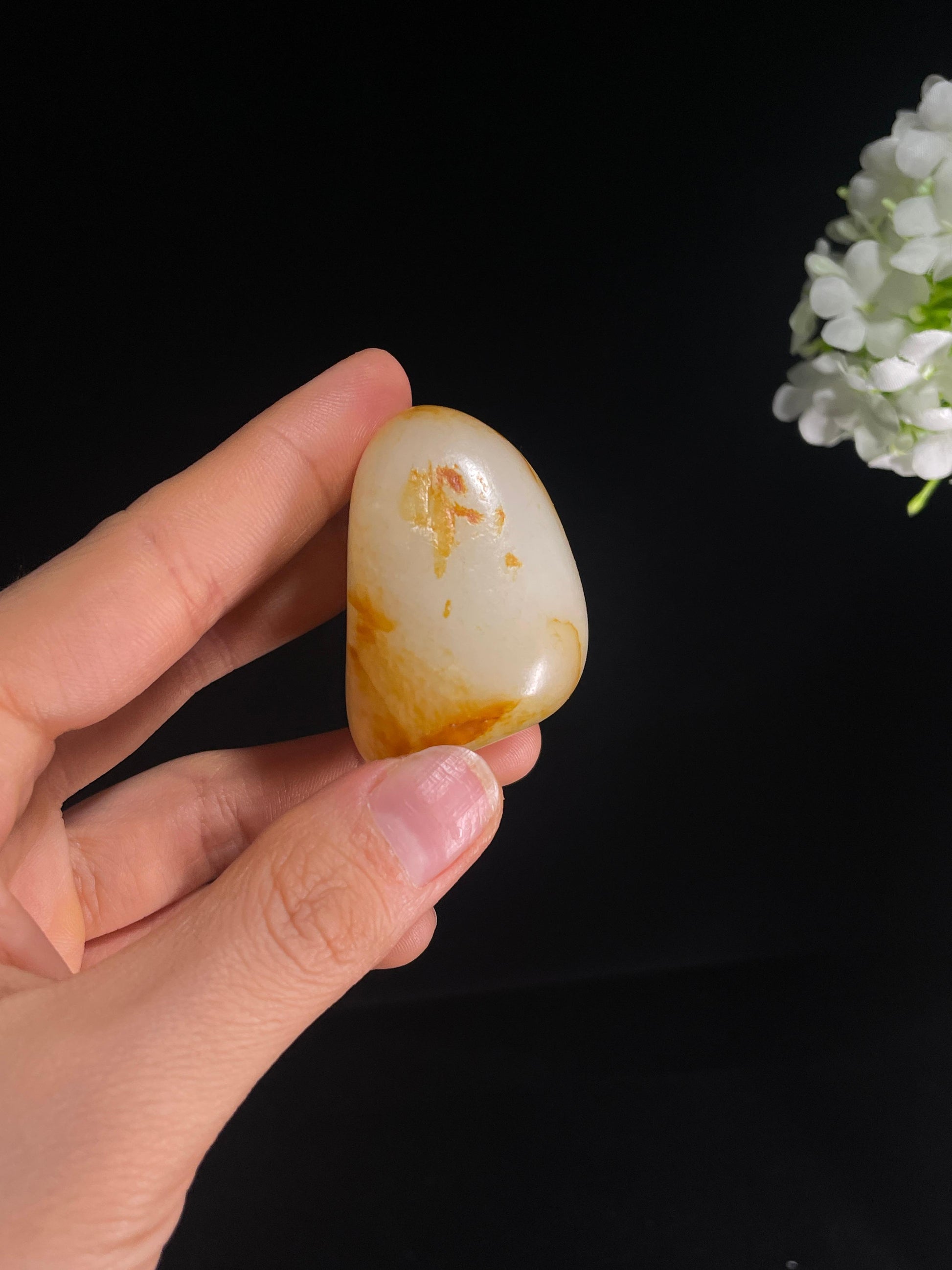 和田玉白玉洒金局部聚红皮“玉魄金裳”籽料原石（yc287559）