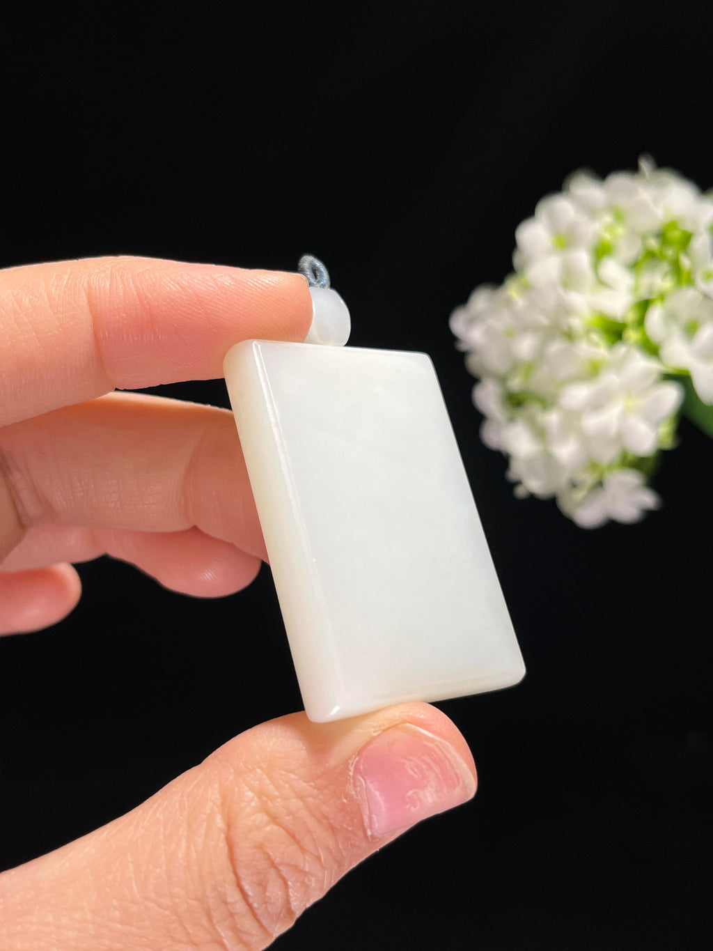 和田玉白玉“素影澄心”平安无事牌（yc259140）