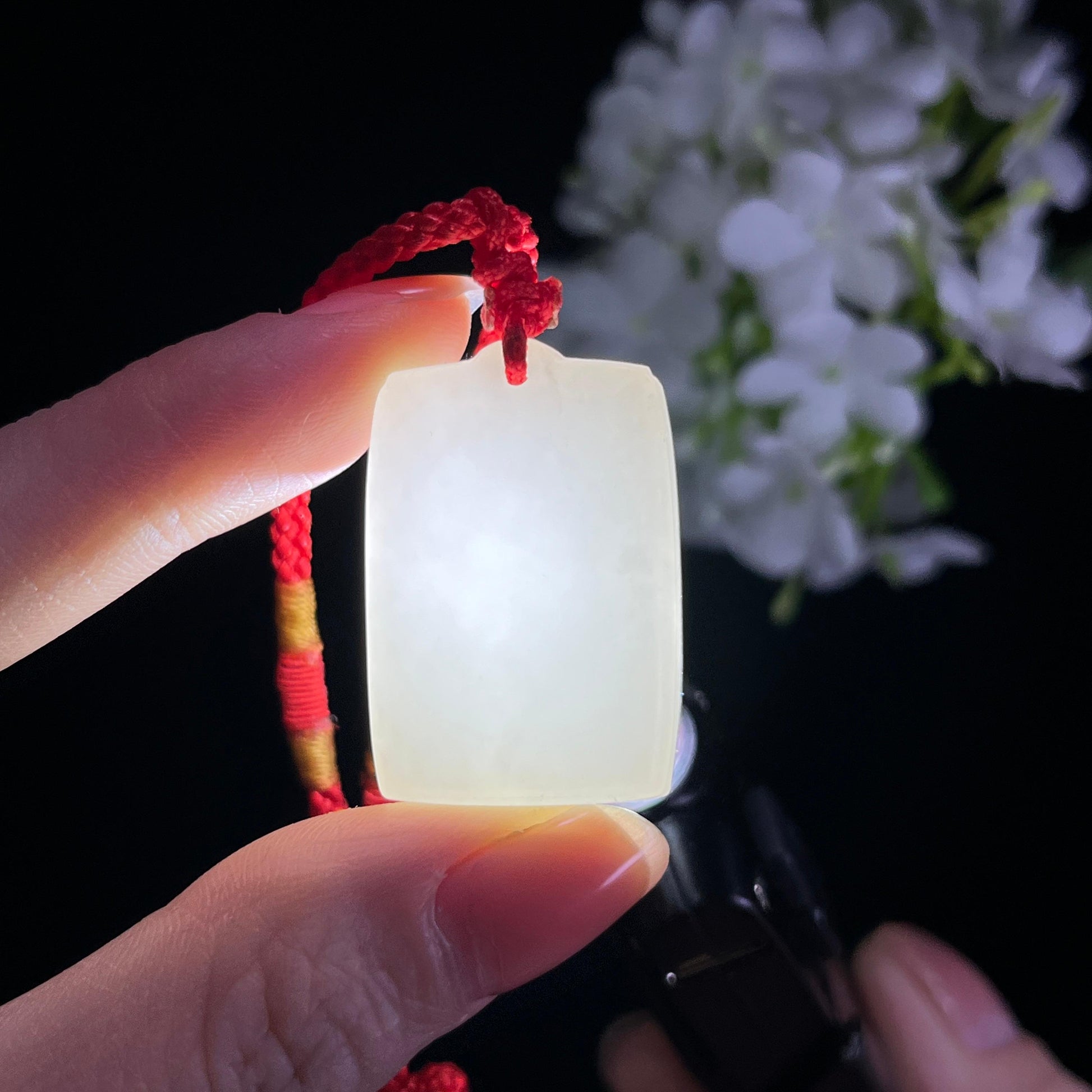 新疆天然和田玉白玉无事牌（yc348854）