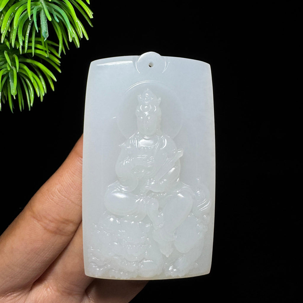 和田玉山料白玉文殊菩萨（yc707085）