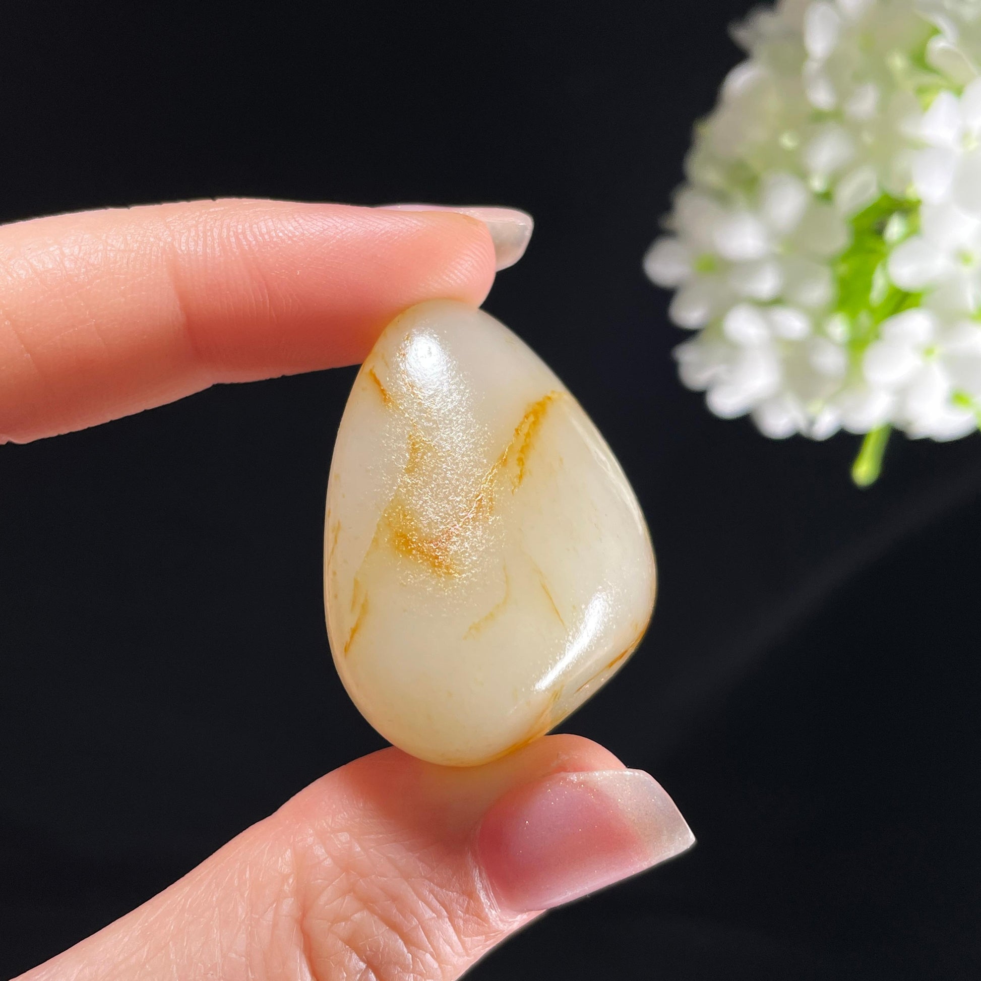 和田玉白玉“金丝萦流”洒金皮籽料（yc394181）