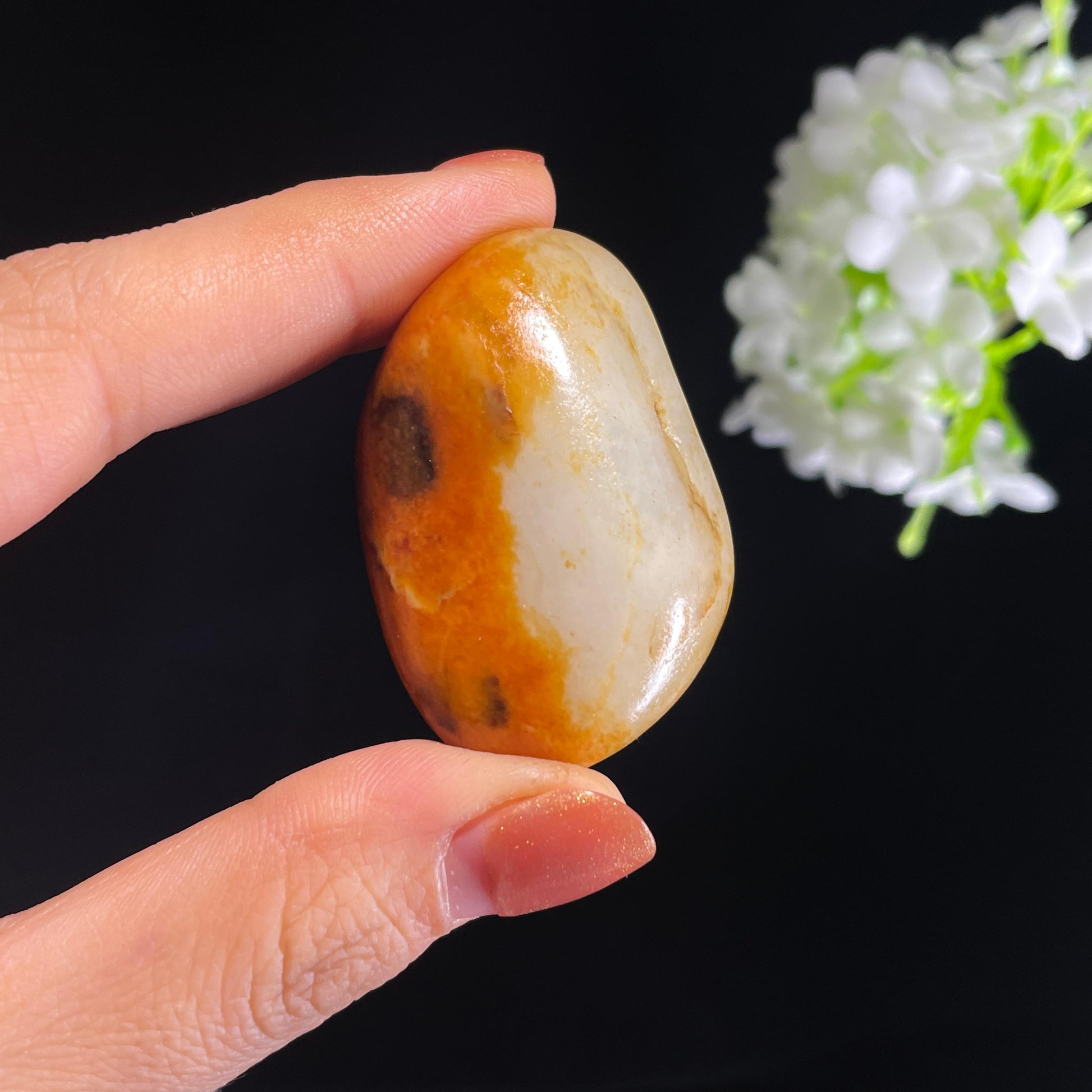 新疆天然和田玉红皮特色籽料手串（yc403719）