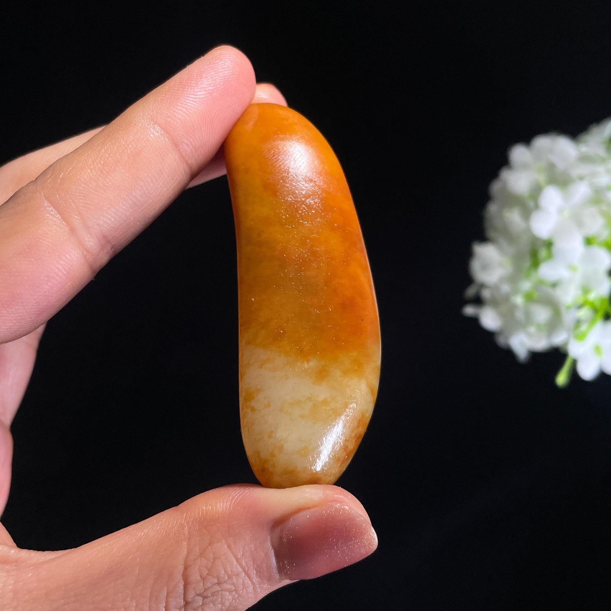 新疆和田玉“金月沉江”红沁油皮籽料（yc422387）