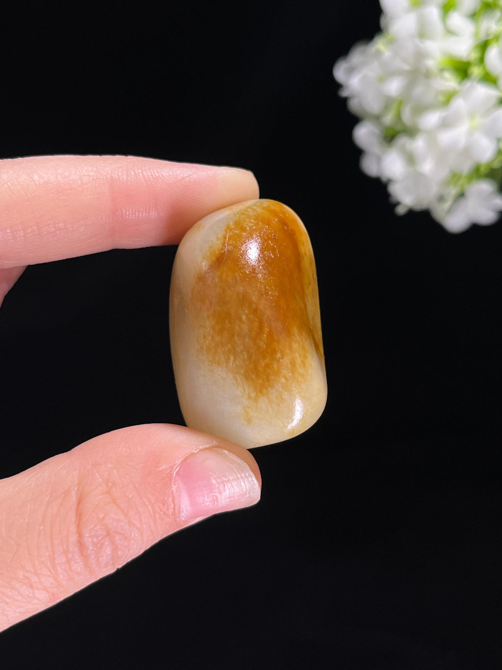 新疆和田玉小精品洒金沁色油皮籽料原石（yc255627）