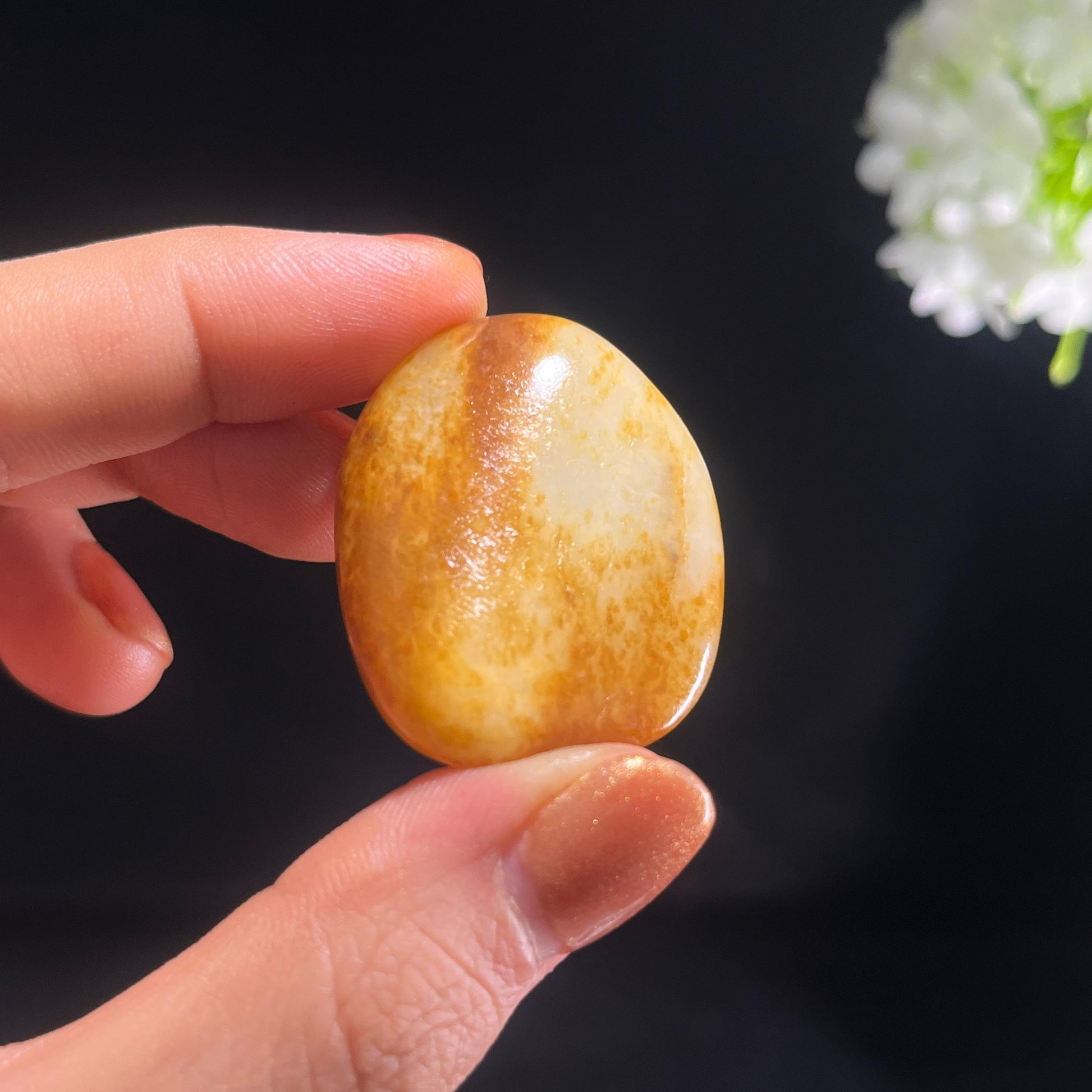 和田玉白玉“金滩映月”黄沁皮籽料（yc387429）