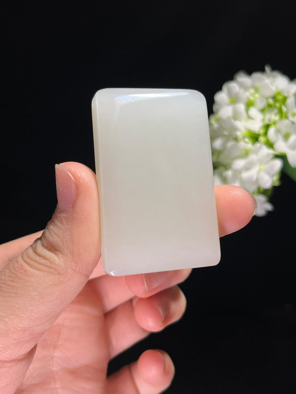 和田玉白玉“清润素心”平安无事牌（yc259142）