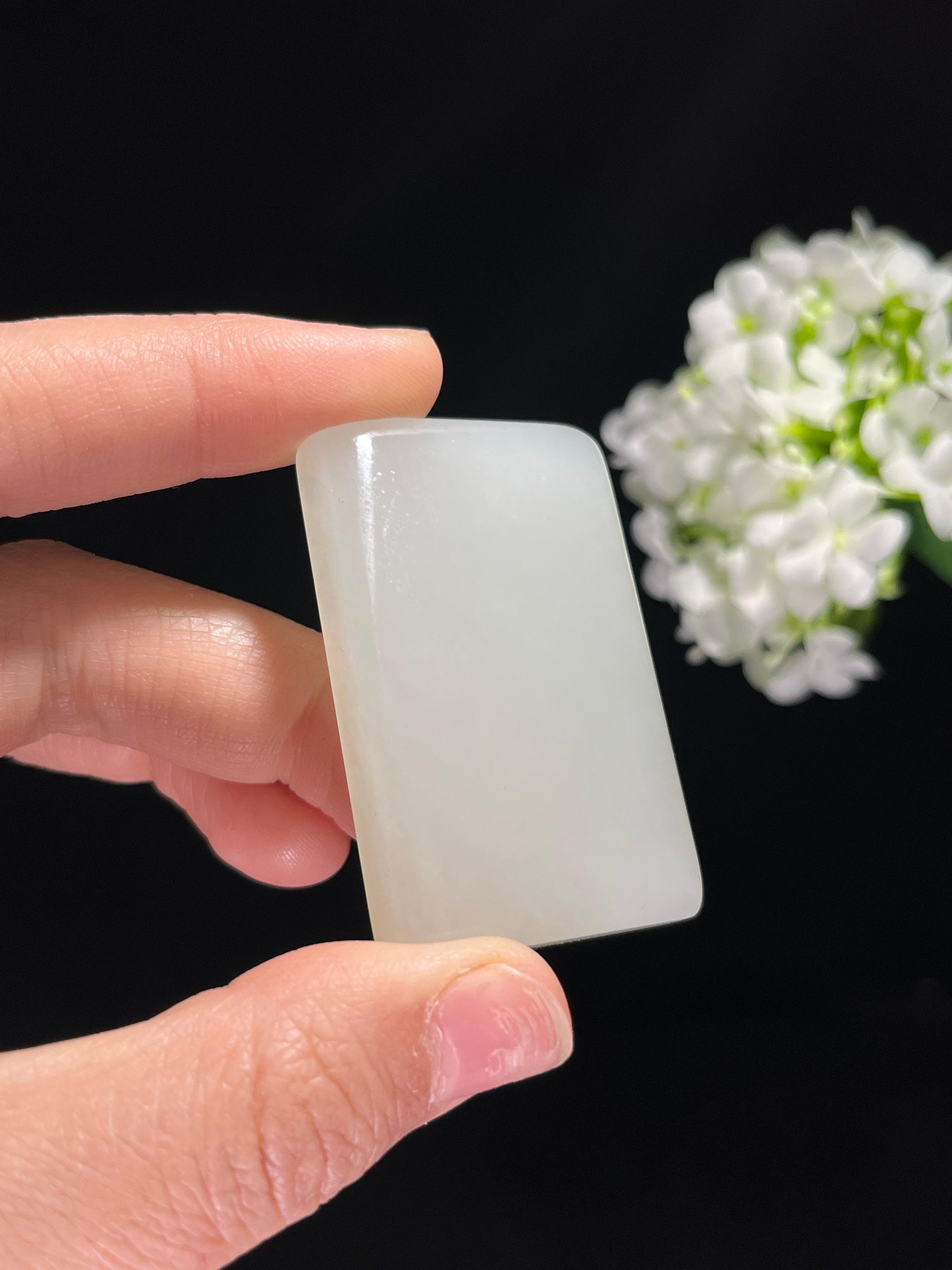 和田玉白玉“清润素心”平安无事牌（yc259142）