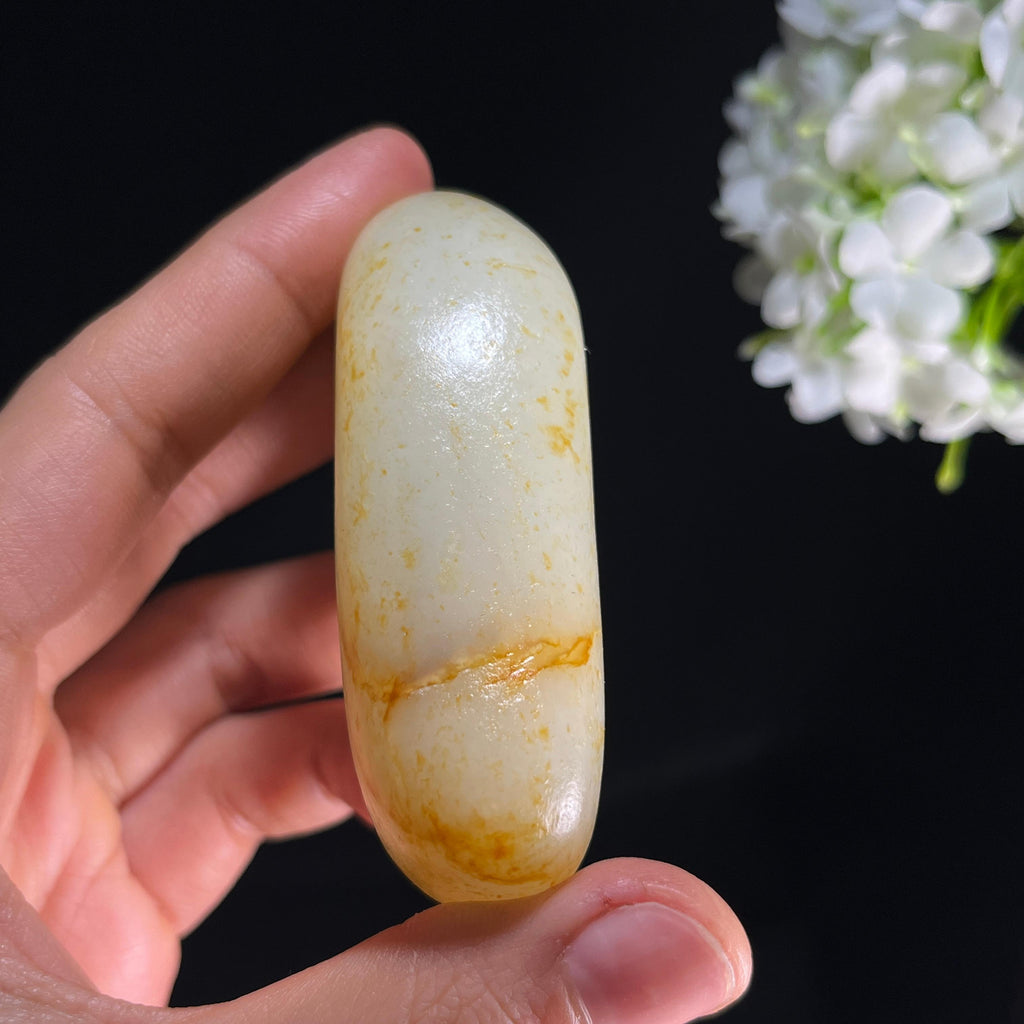 和田玉白玉“金丝缠玉”洒金皮籽料（yc351313）