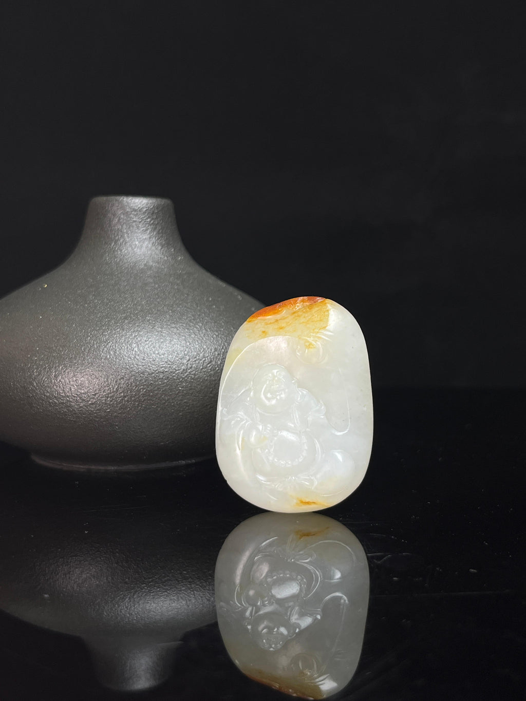 新疆和田玉籽料洒金皮弥勒佛挂件（yc235081）