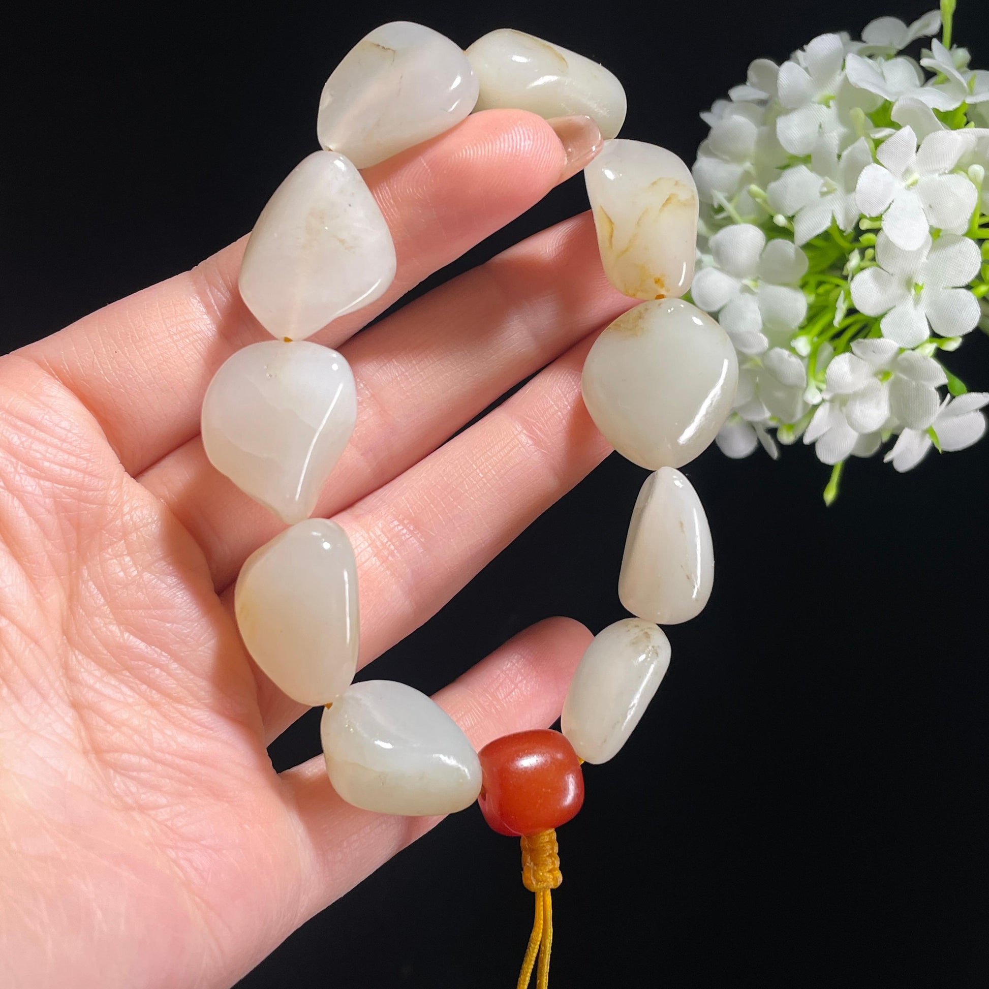 新疆天然和田玉原籽手串（yc382001）