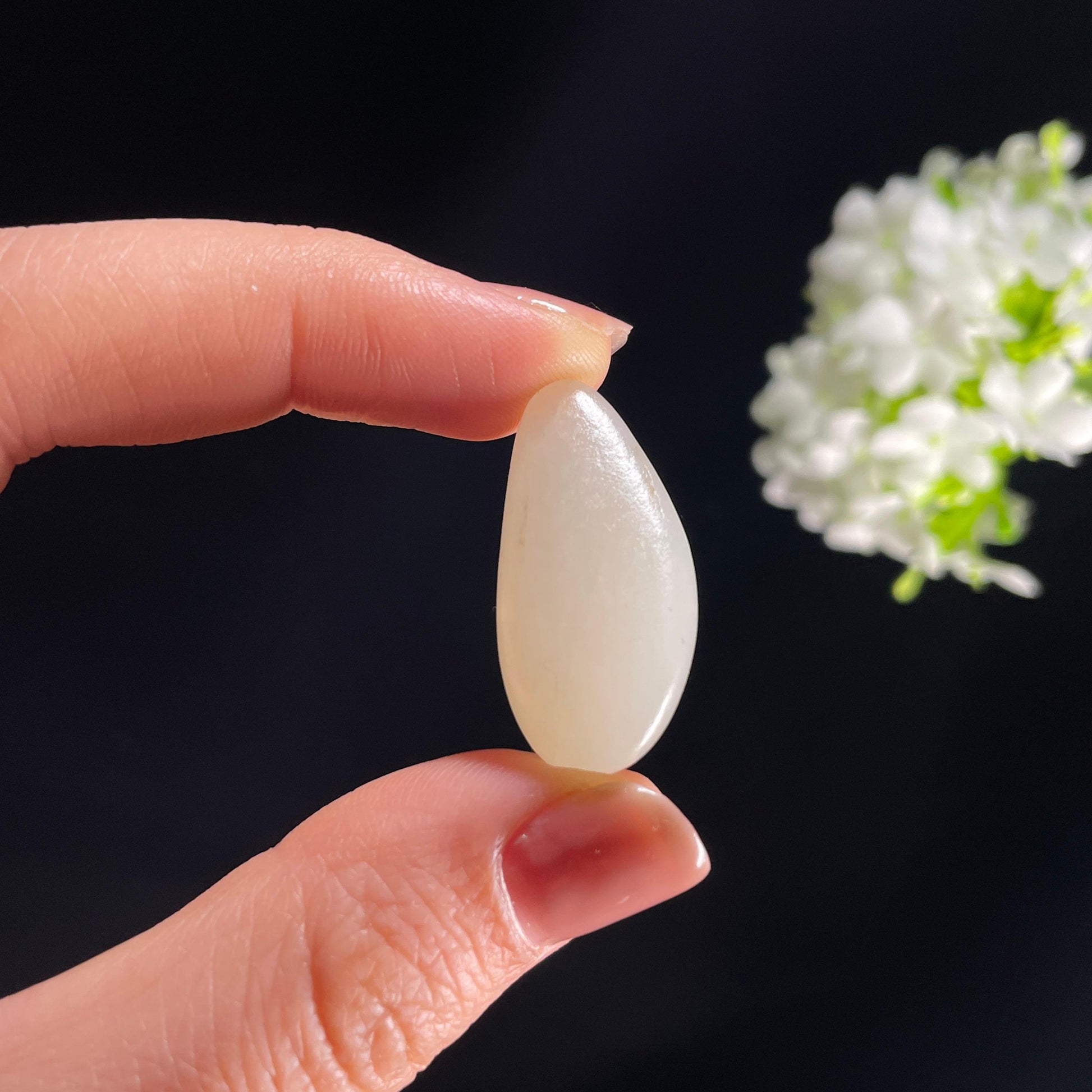 和田玉一级白“玉润水清”光白籽原石（yc284356）