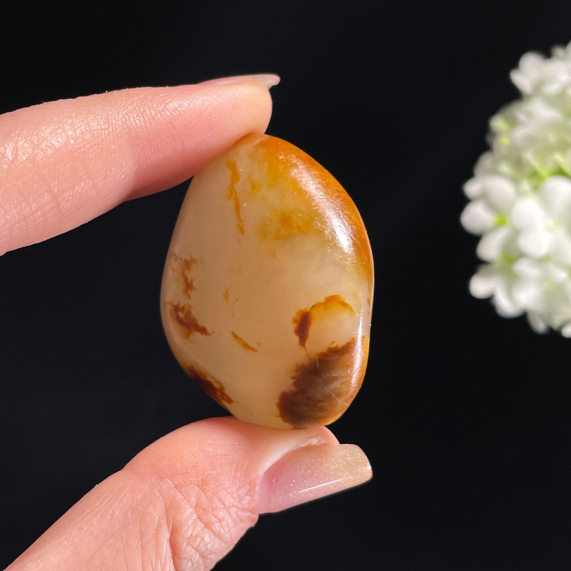 和田玉白玉“金云漫川”洒金聚红皮籽料（yc368391）