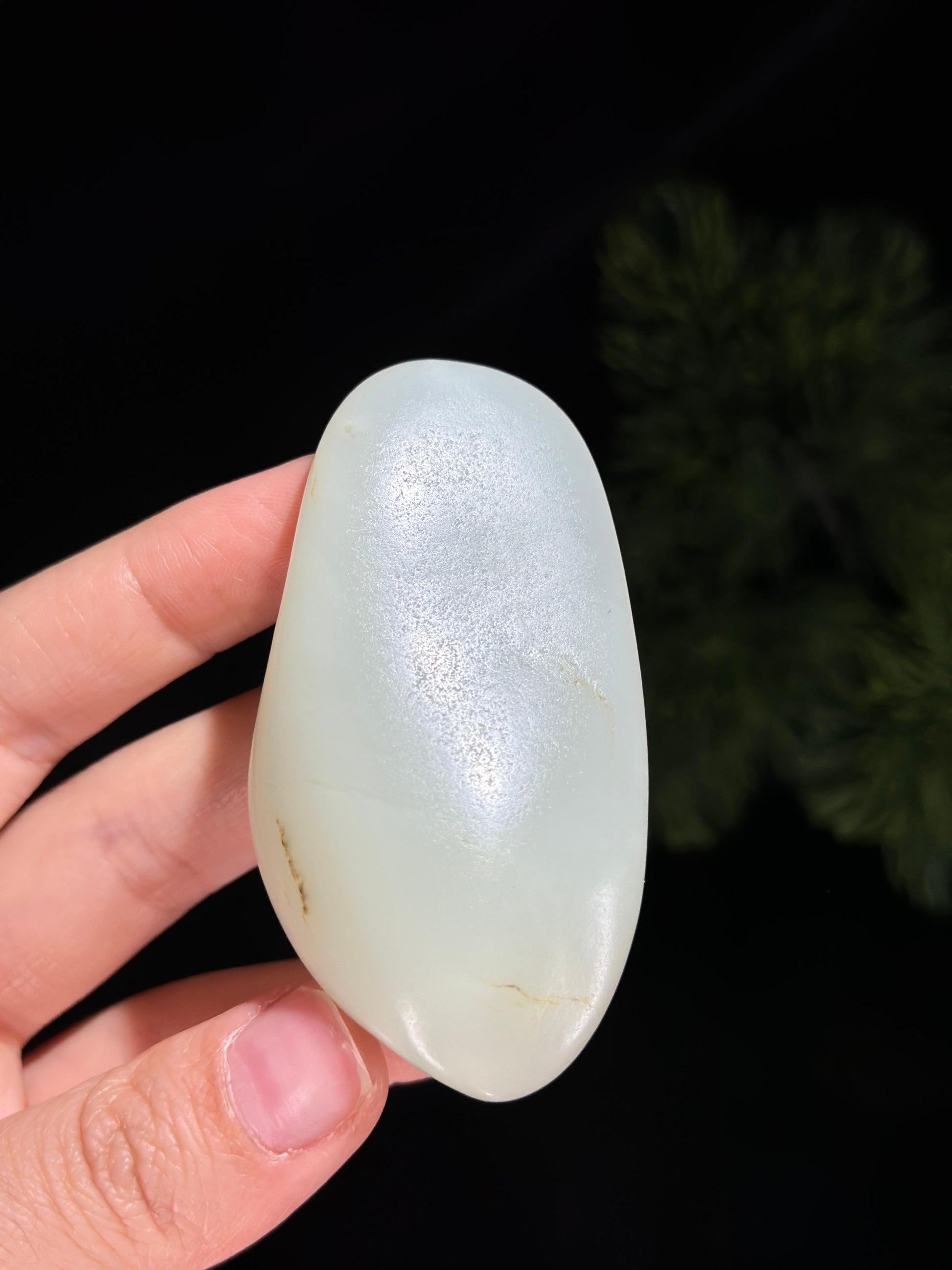 新疆和田玉白玉淡洒金皮精品籽料手把件（yc681631）