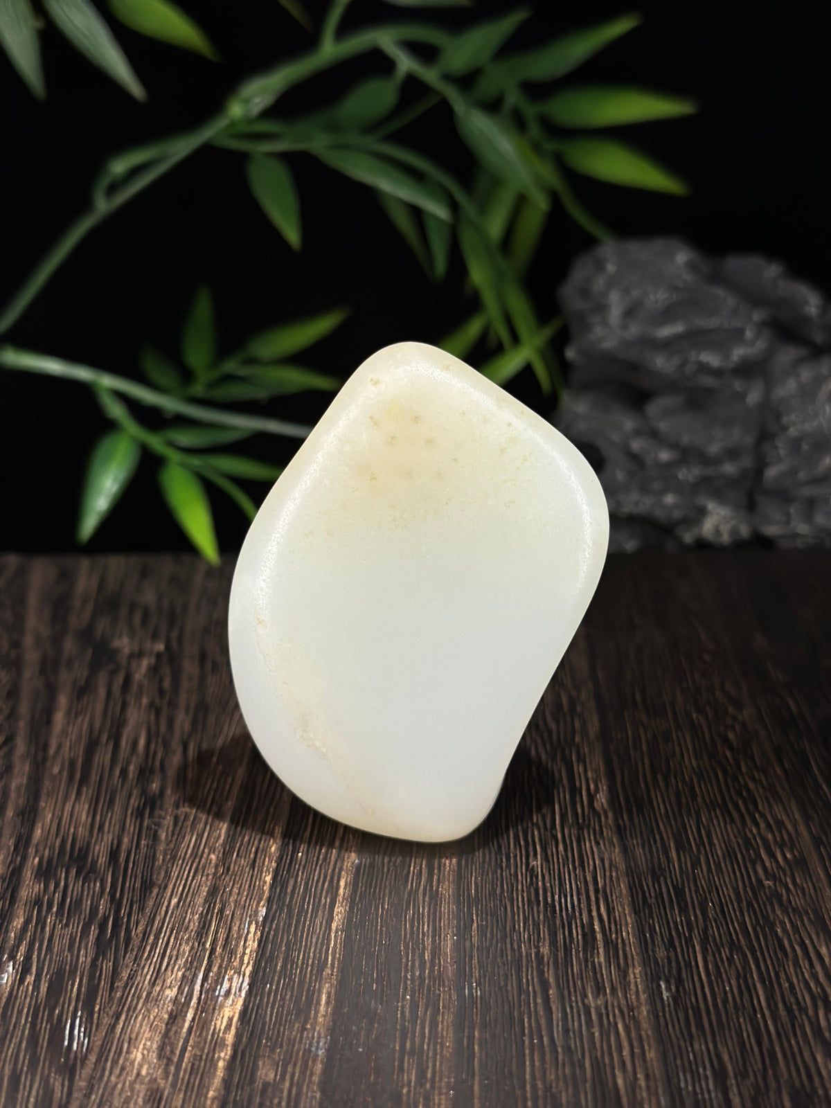 新疆和田玉白玉淡洒金皮籽料手把件（yc714511）
