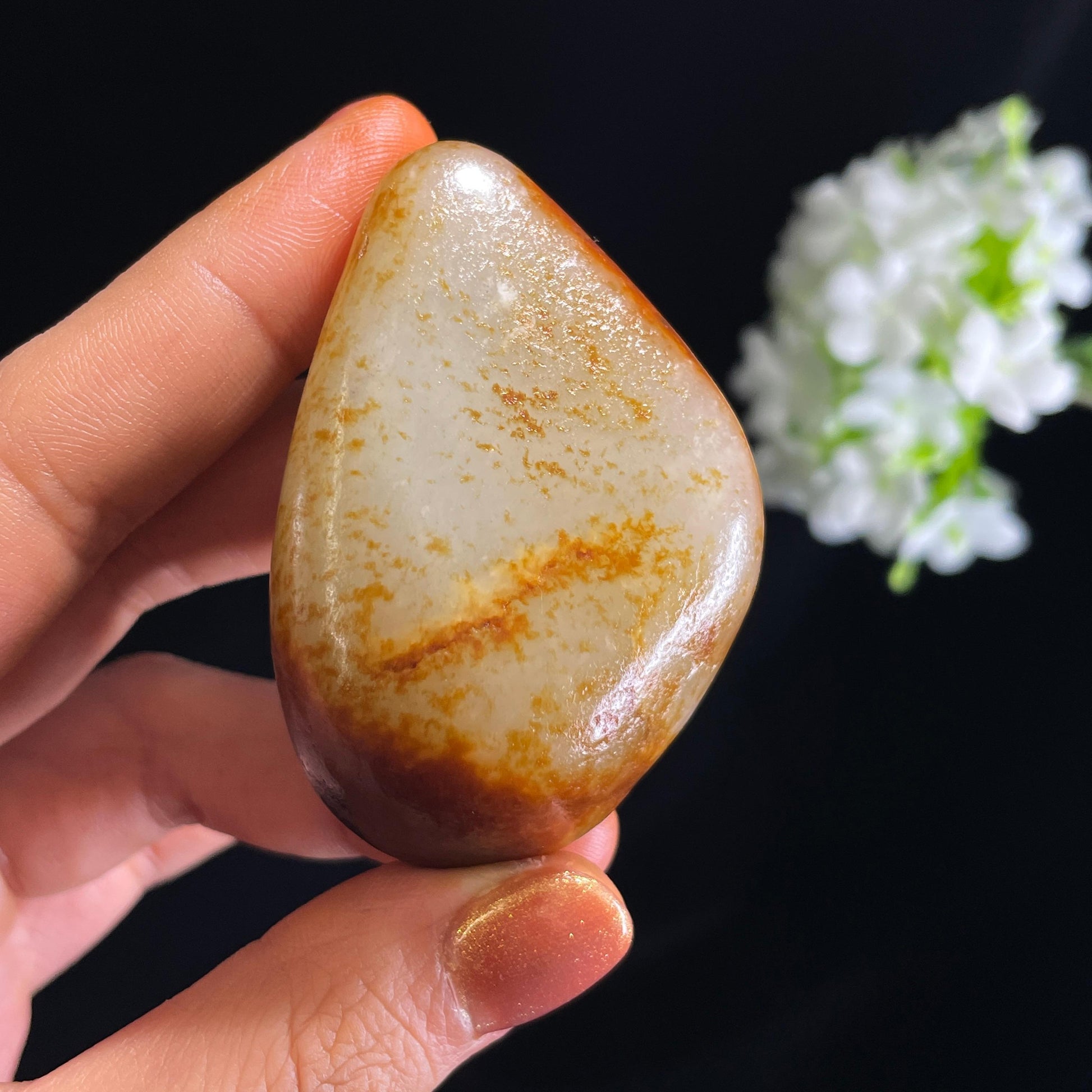 和田玉白玉“丹丘生色”聚红皮籽料（yc375275）