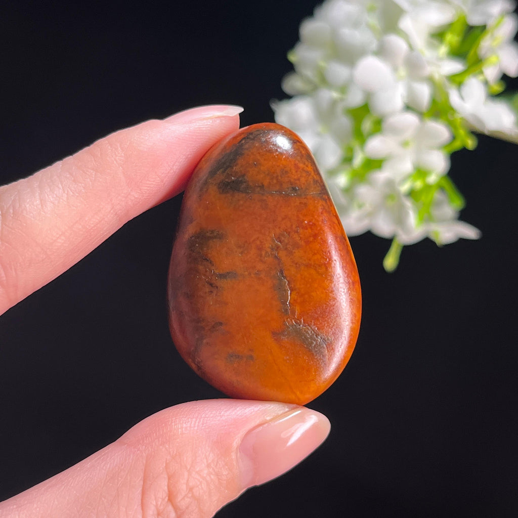 和田玉红沁“赤玉流星”黑皮籽料（yc332577）