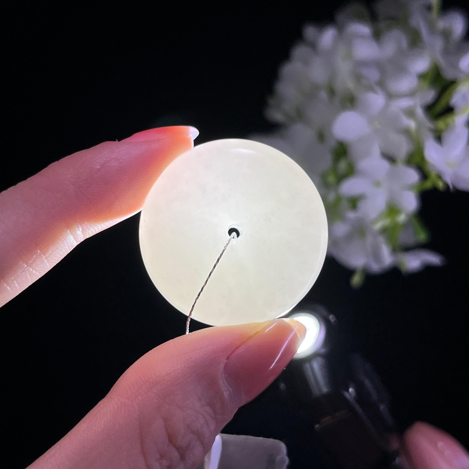 新疆天然和田玉白玉魄平安扣（yc348885）