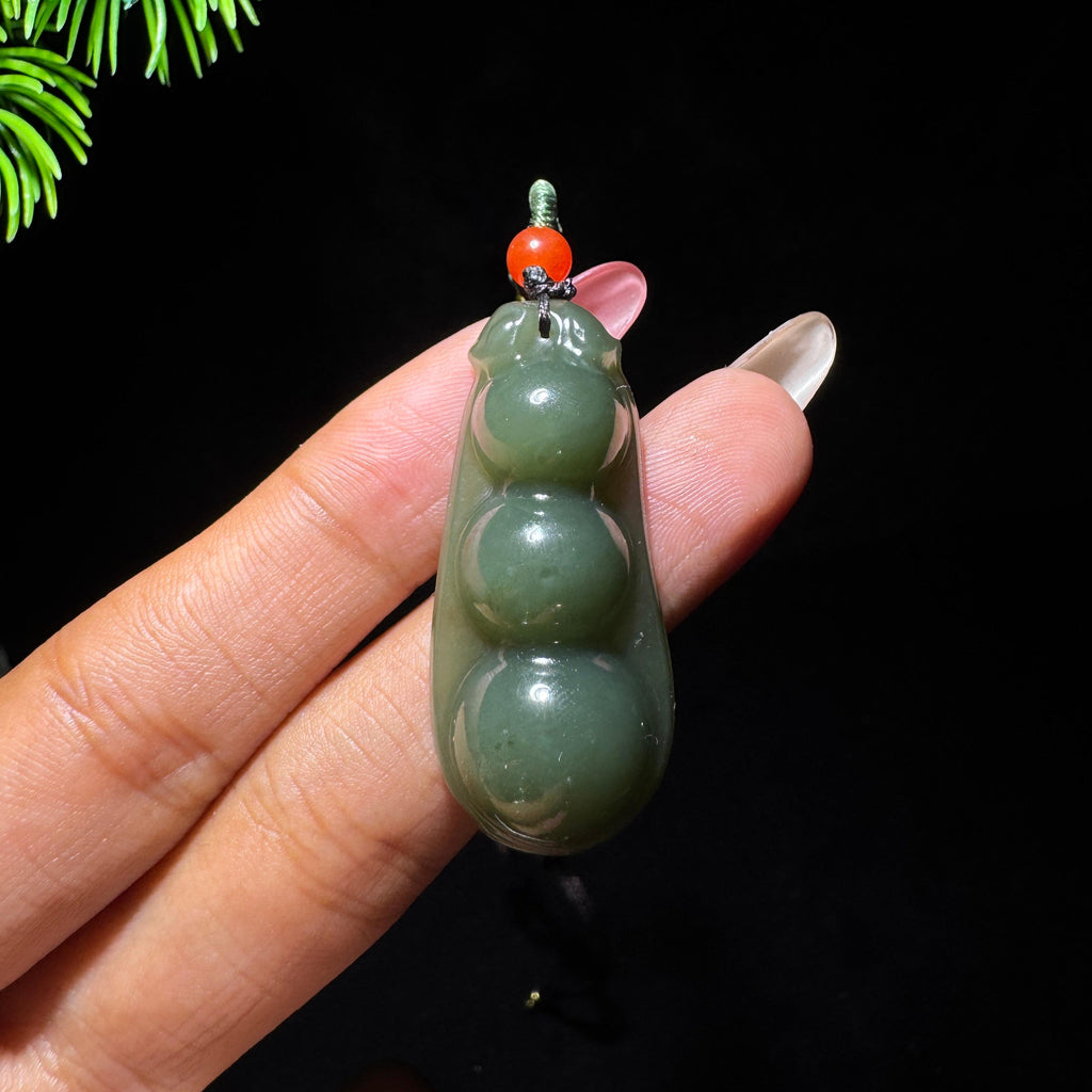 和田玉山料湖水绿四季豆（yc727180）