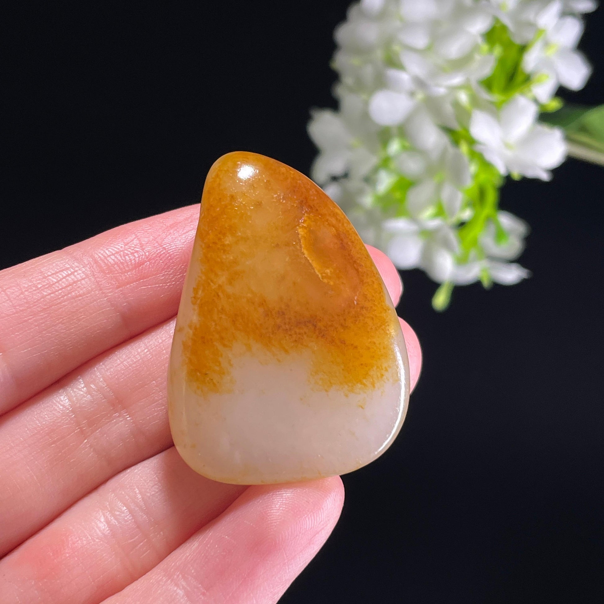 和田玉青白玉“金霖寒光”洒金皮籽料（yc342061）