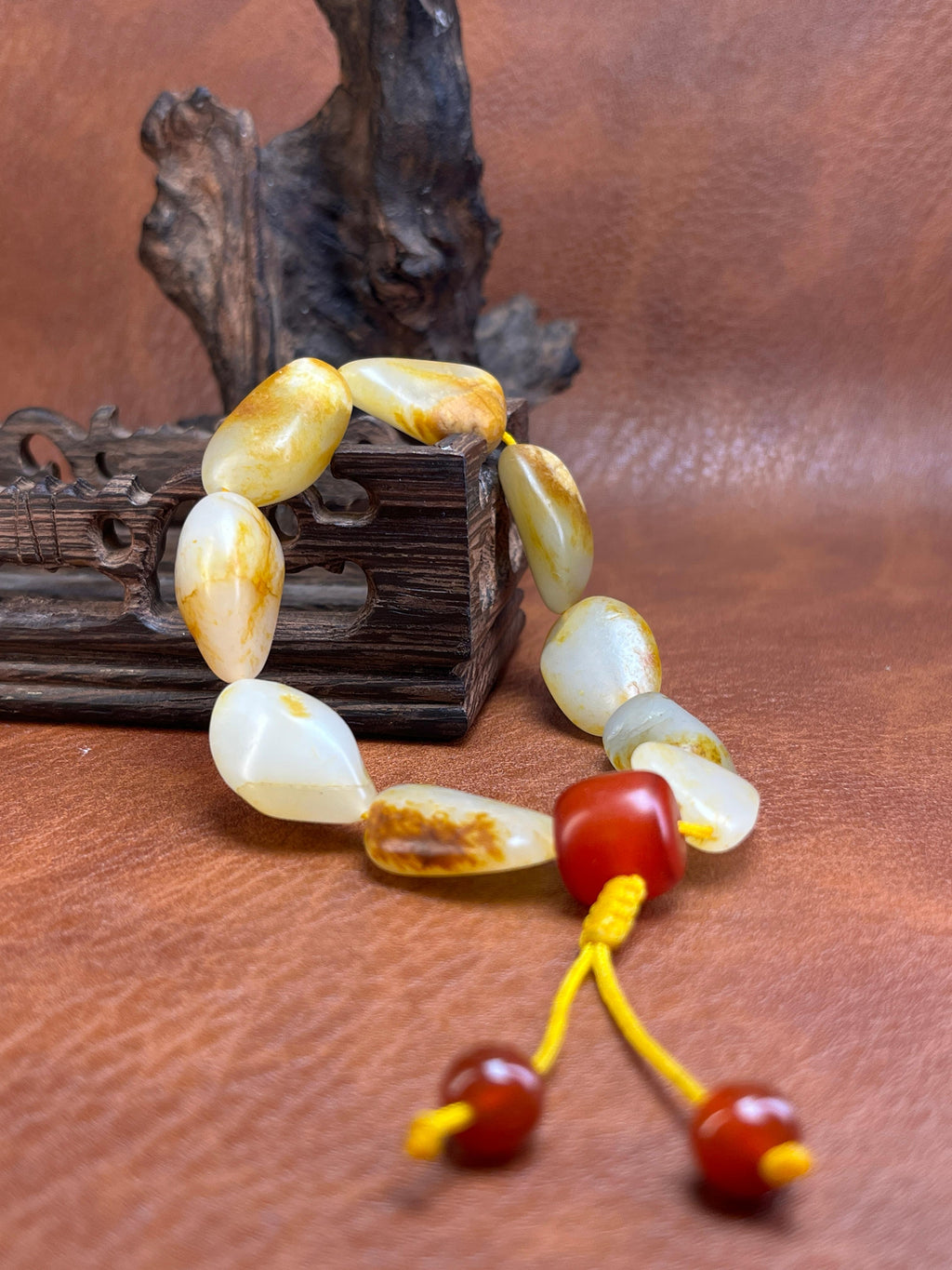 新疆和田玉籽料原石独籽无修手串手链（yc229132）