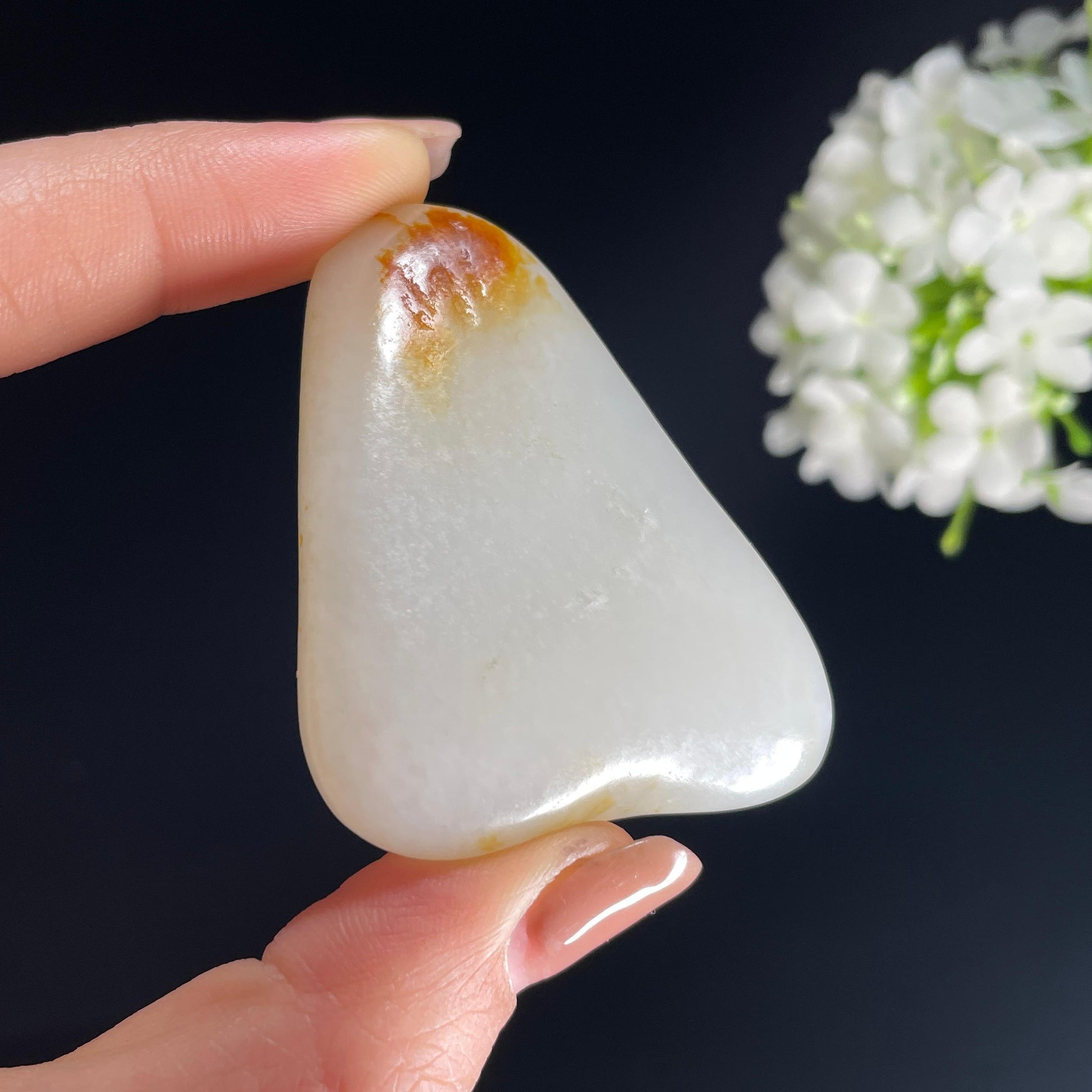 2026.4.9广告流，和田玉白玉“红妆素裹”聚红皮籽料（yc386287）