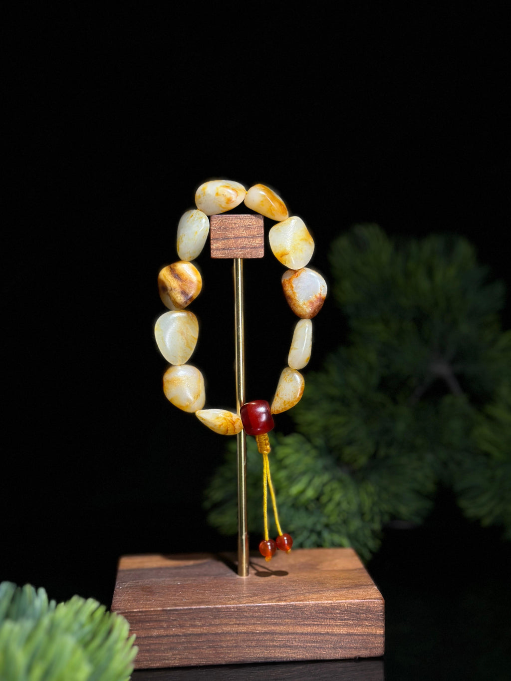 新疆和田玉红皮洒金皮精品原籽手串（11颗）（yc523234）