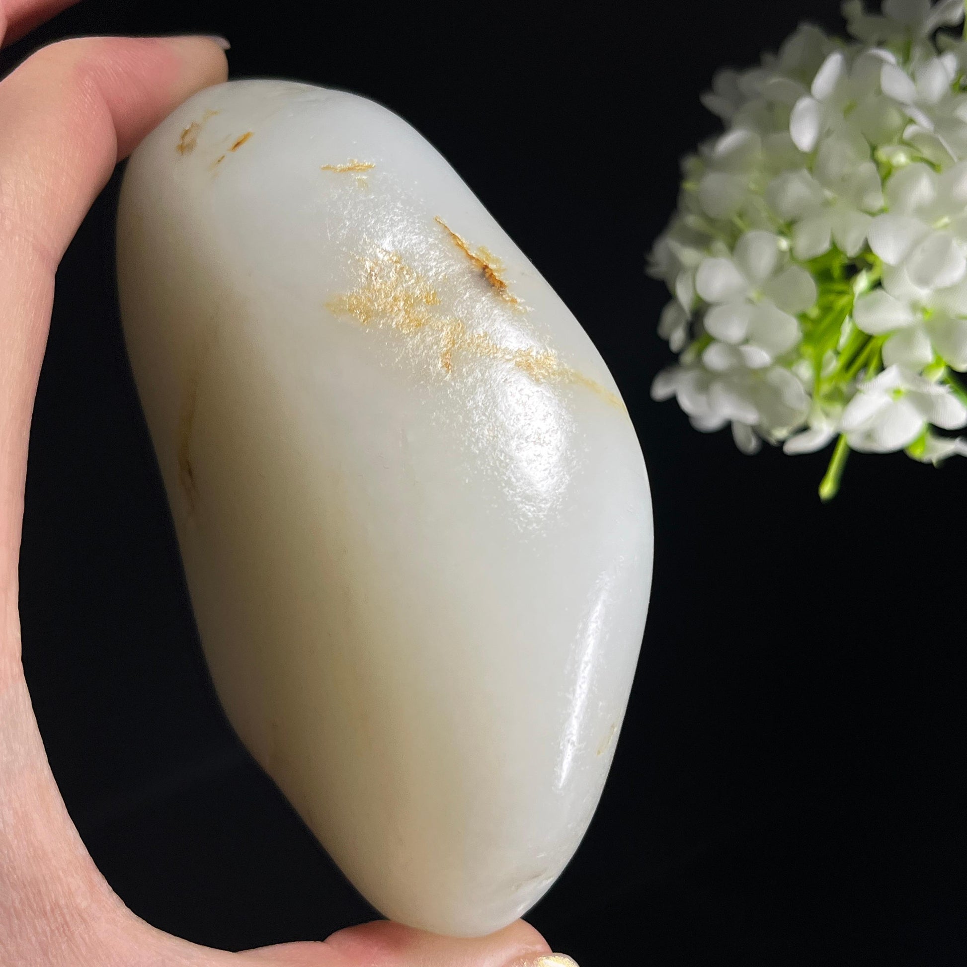 和田玉白玉“寒波照月”洒金皮籽料（yc353898）